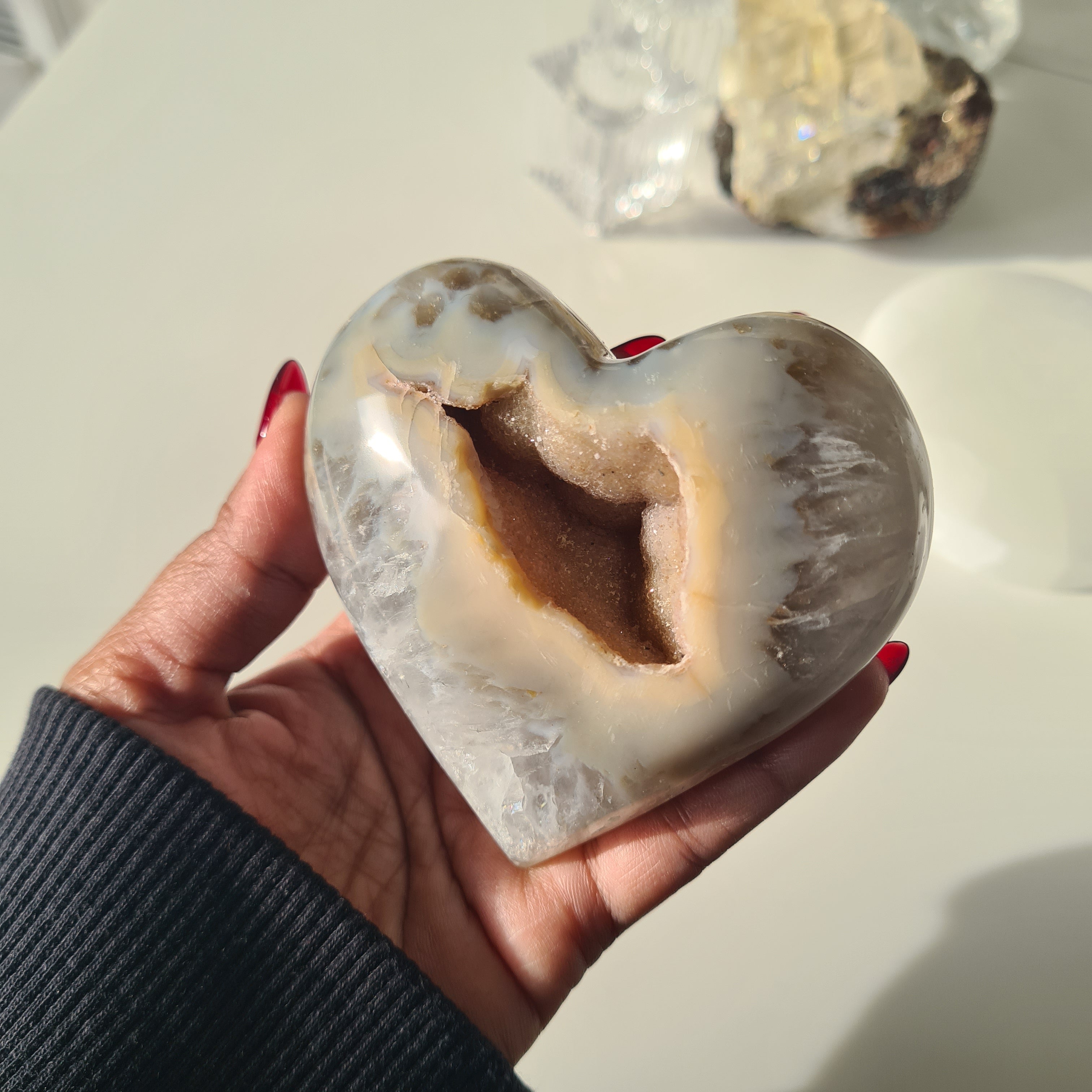 Druzy Agate Heart