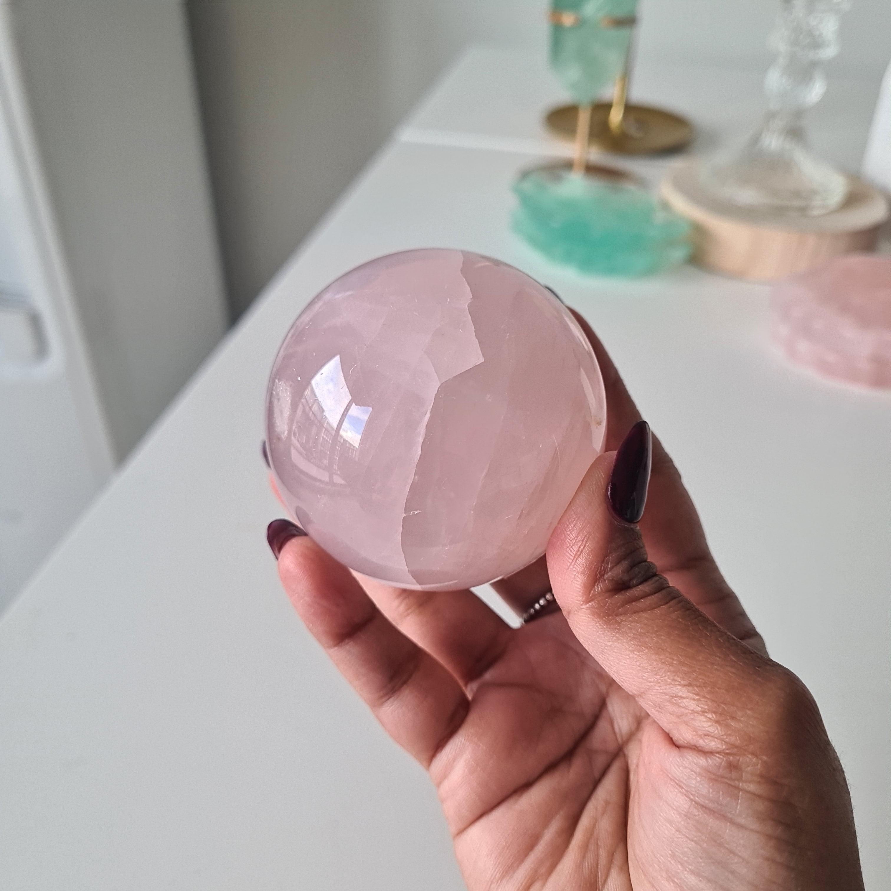 Rose Quartz | Crystal Orb with stand | 339 g
