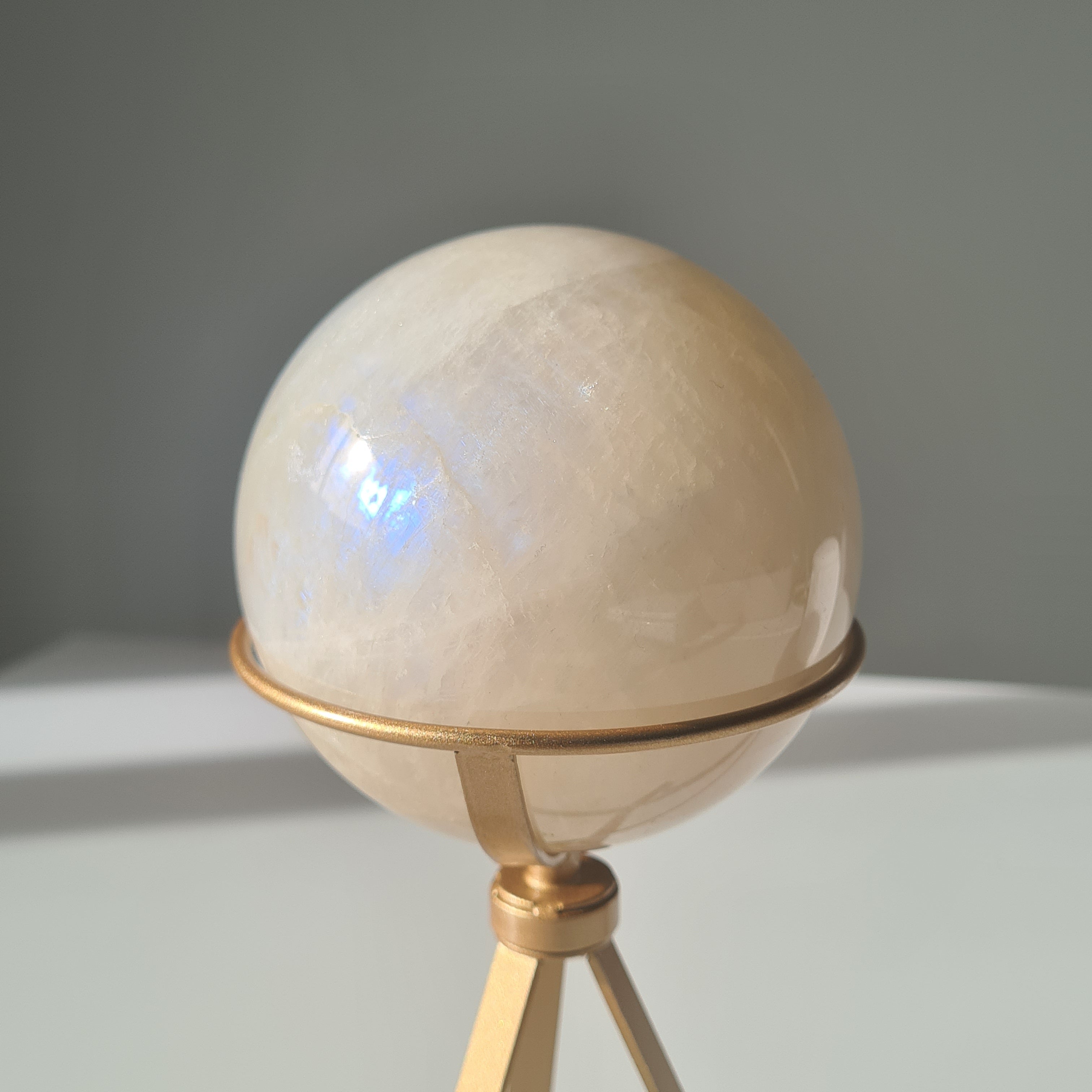 Moonstone Sphere with Blue Flash on custom stand  ✨ | B | Appx 800 g