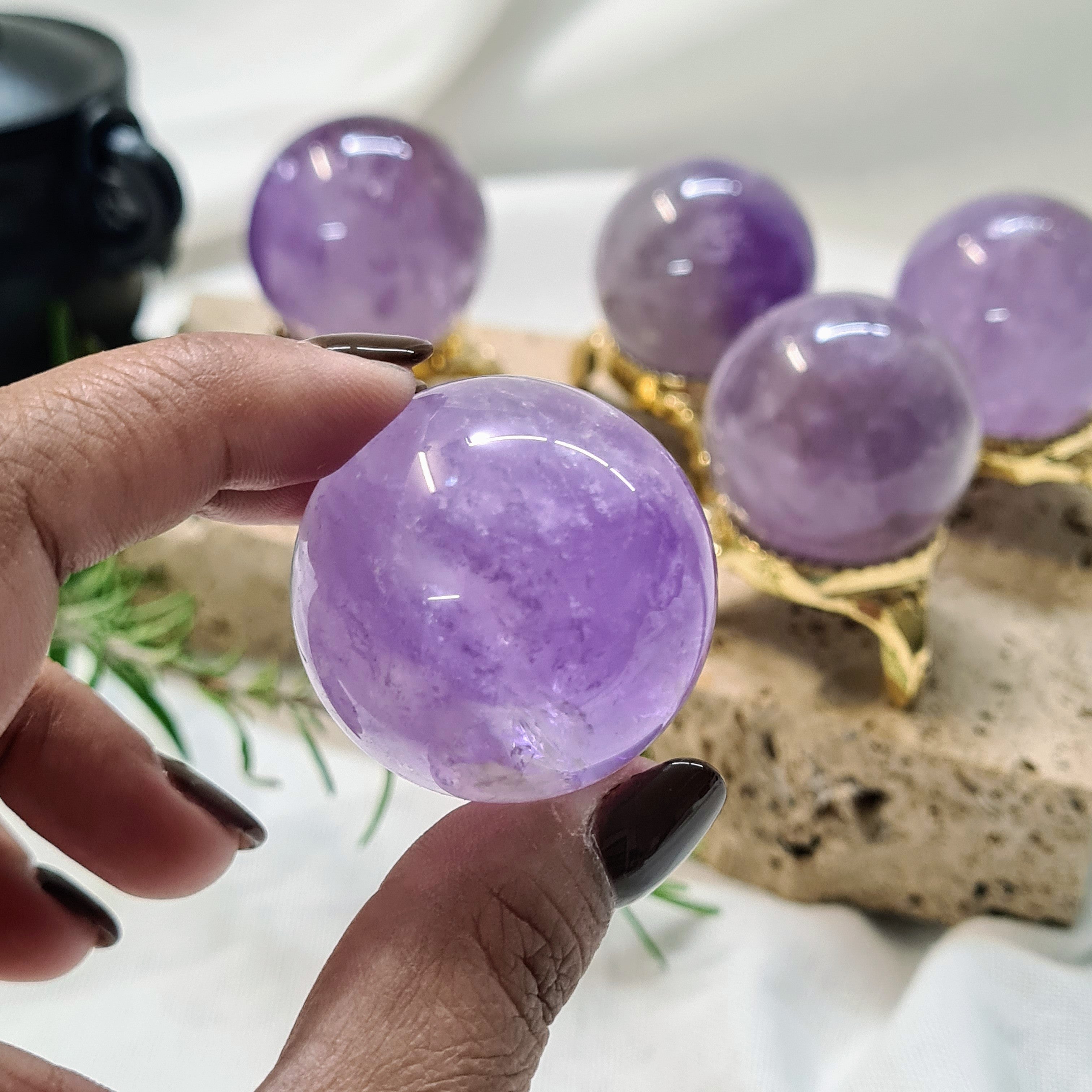 Smokey Amethyst Sphere With Stand | 1 Piece | Intutively Choosen