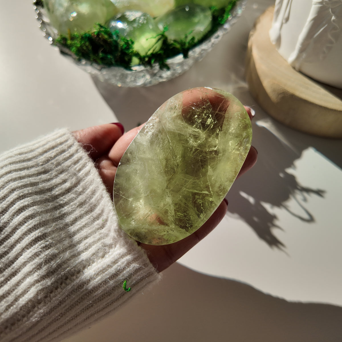 Green Fluorite Pocket Stone | B | 7 cm | Focus & Zen