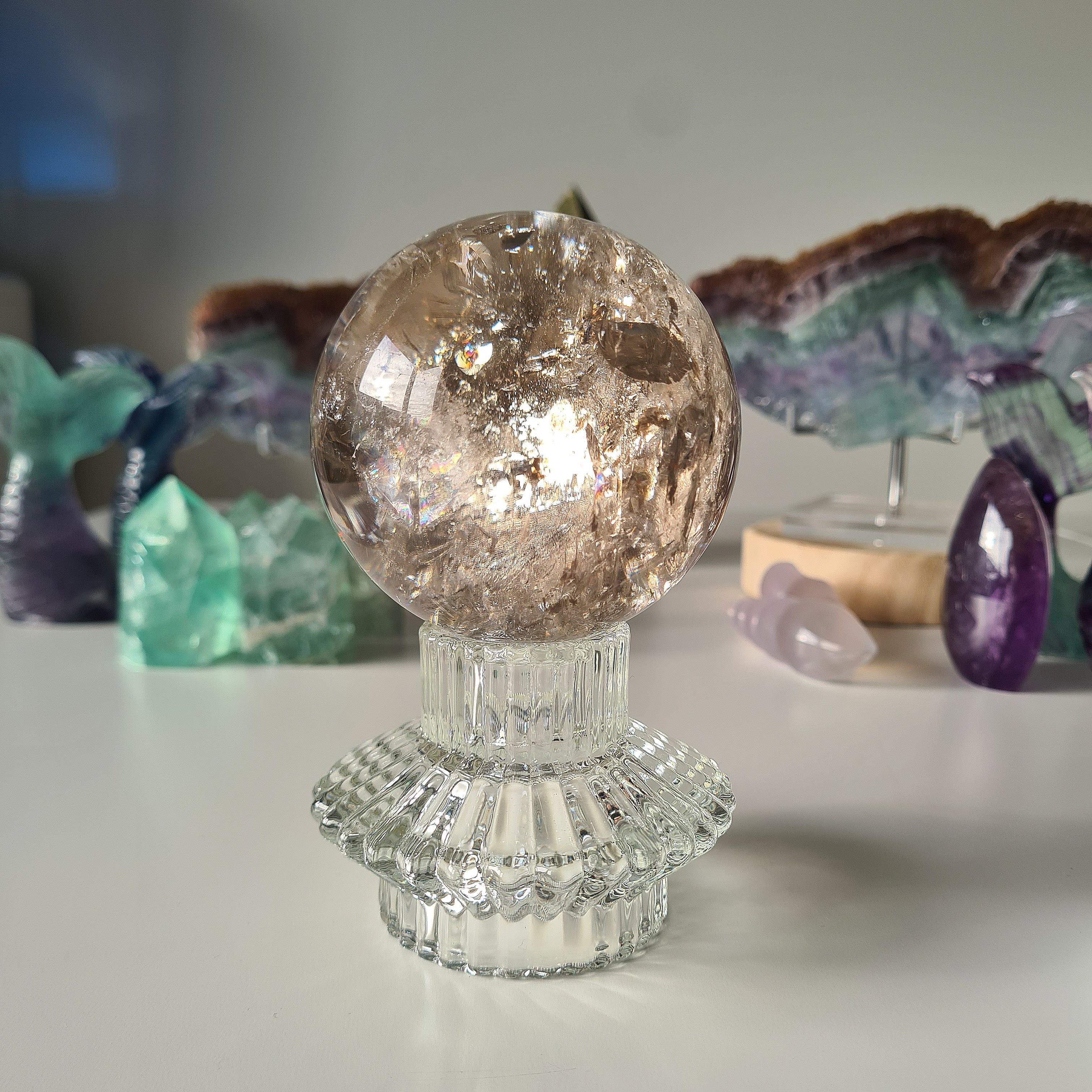 Smokey Citrine Sphere with stand | 600 | 1B
