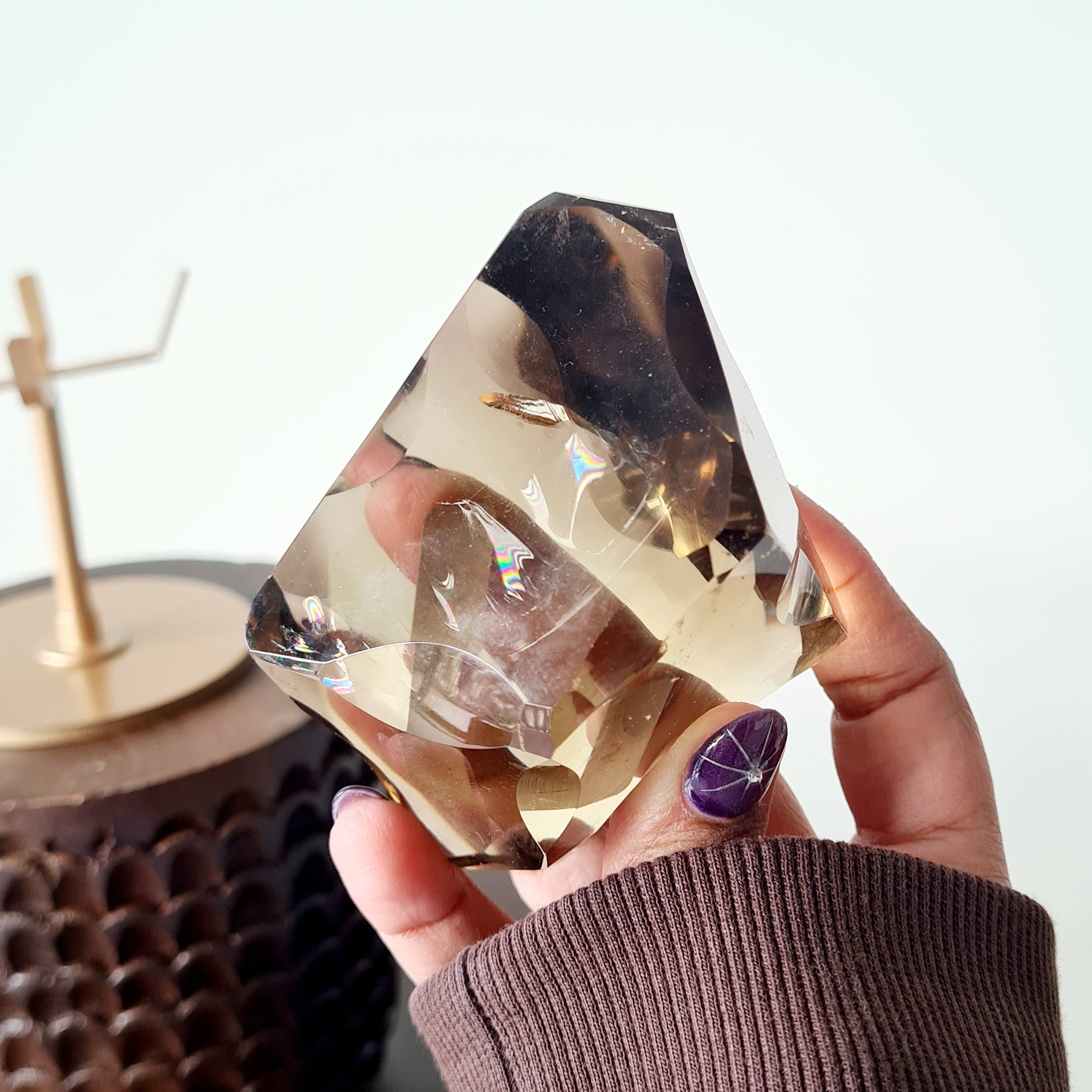 Smokey Quartz Free form on stand | 10.5 cm tall with stand | D