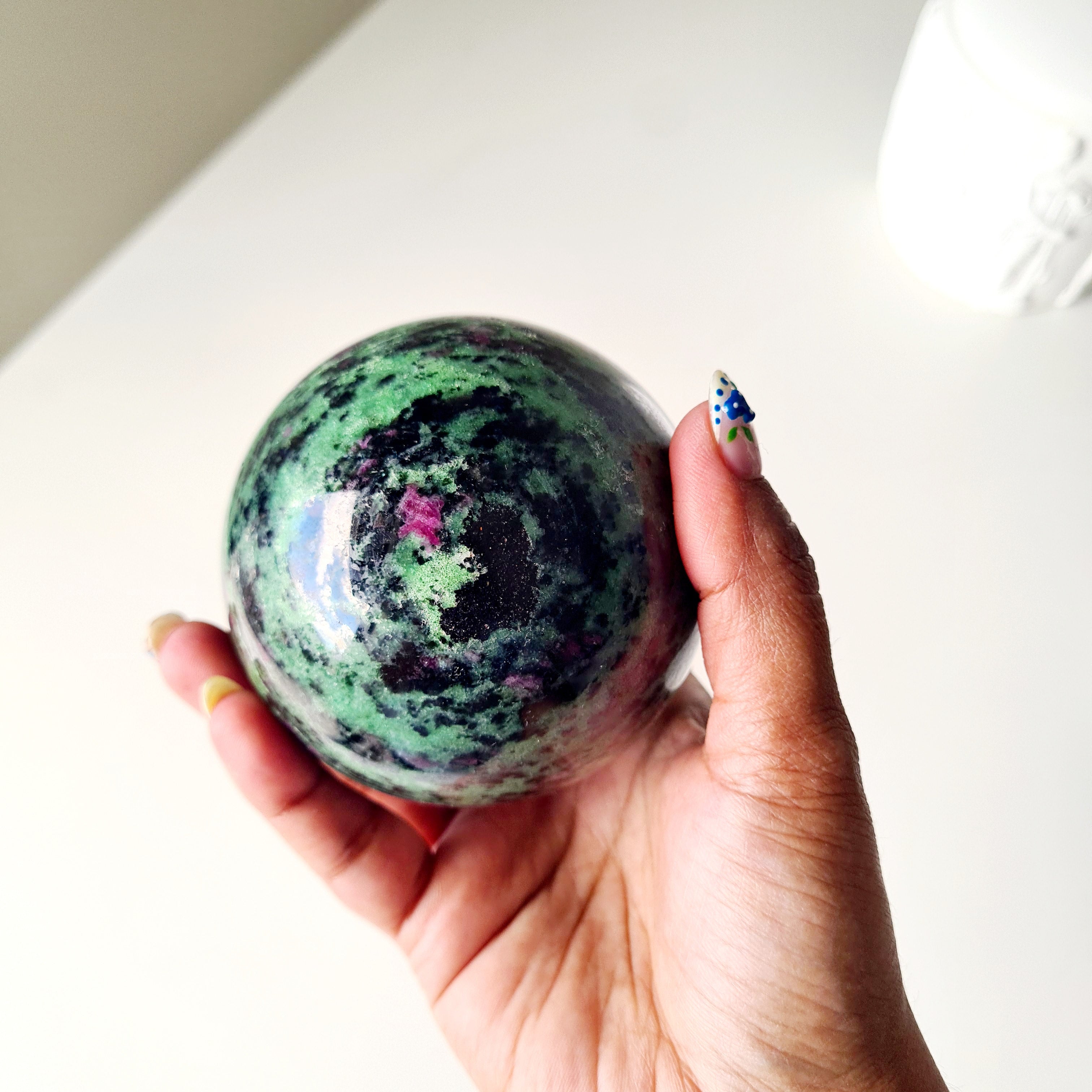 Ruby In Zoisite With Metal Stand