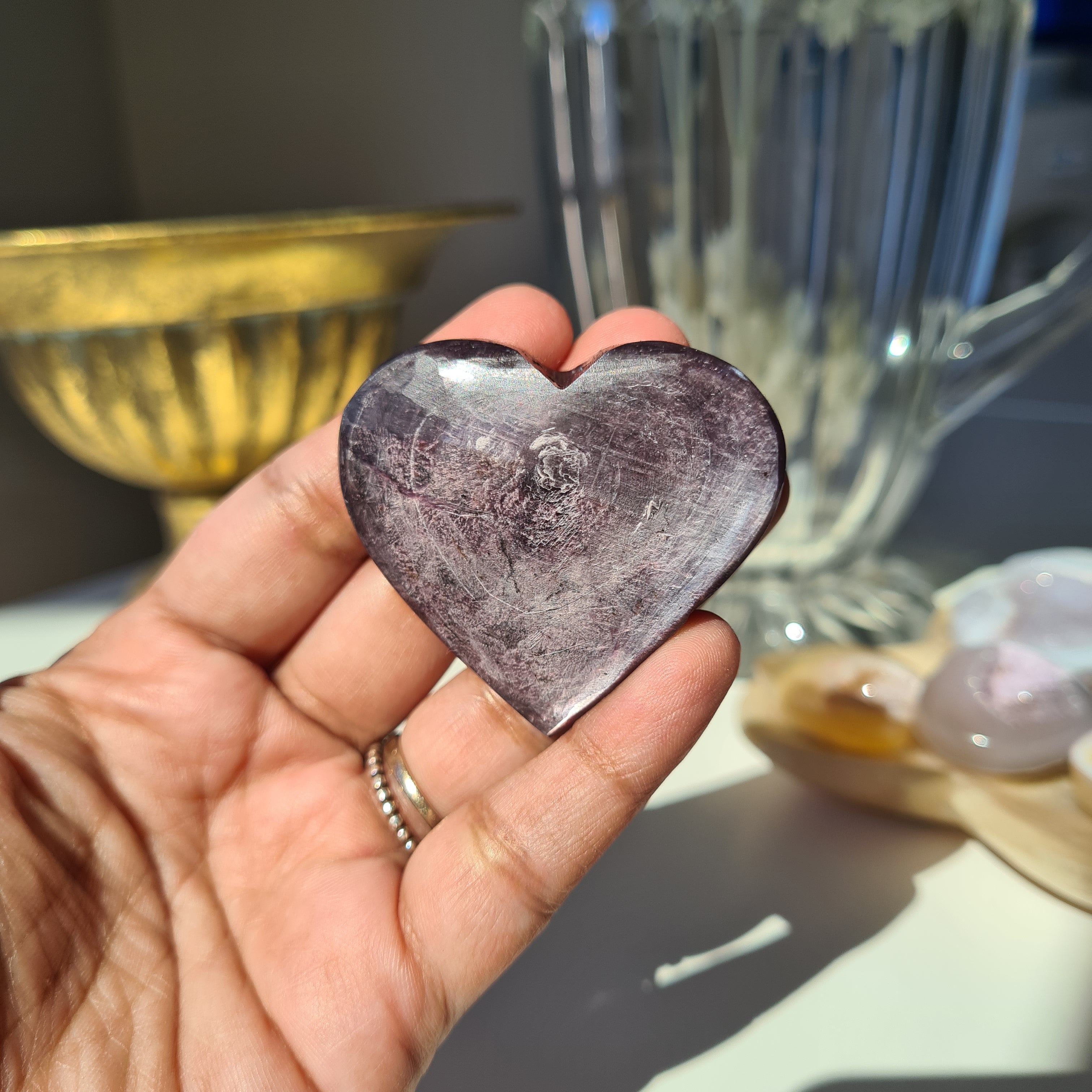 Lepidolite Heart
