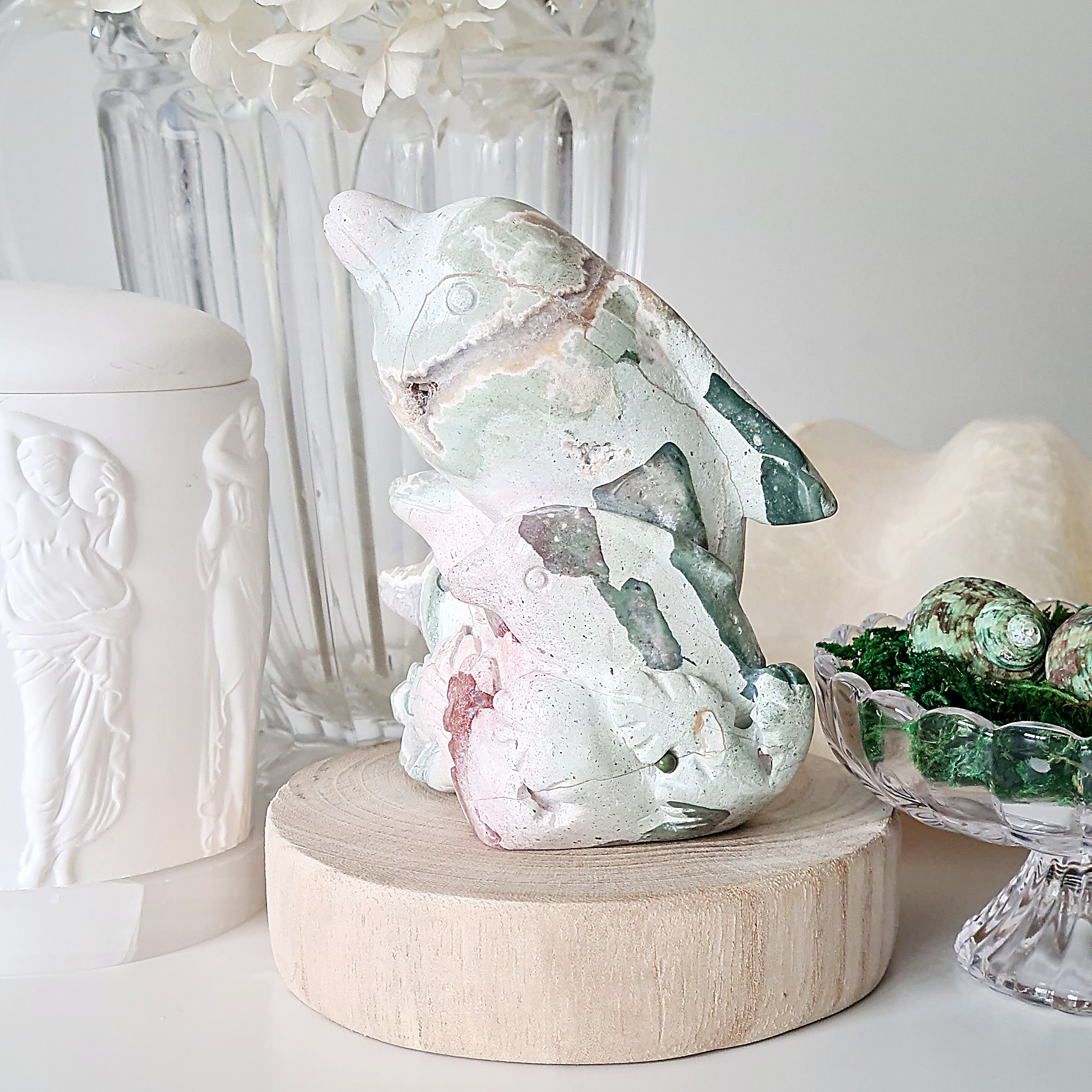 Unicorn jasper | Sea life carving