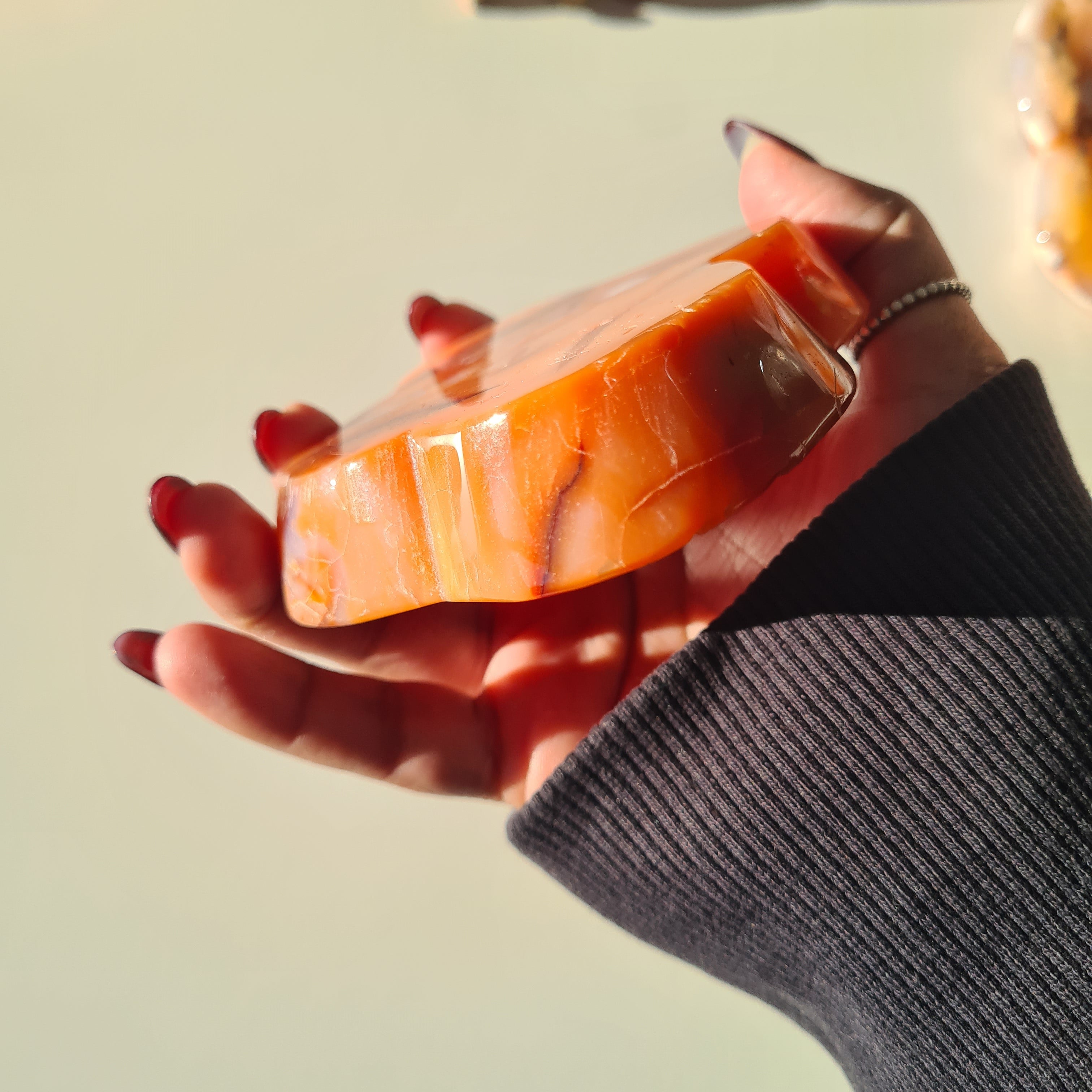 Carnelian Flower Agate Bowl | A | 10.3 cm