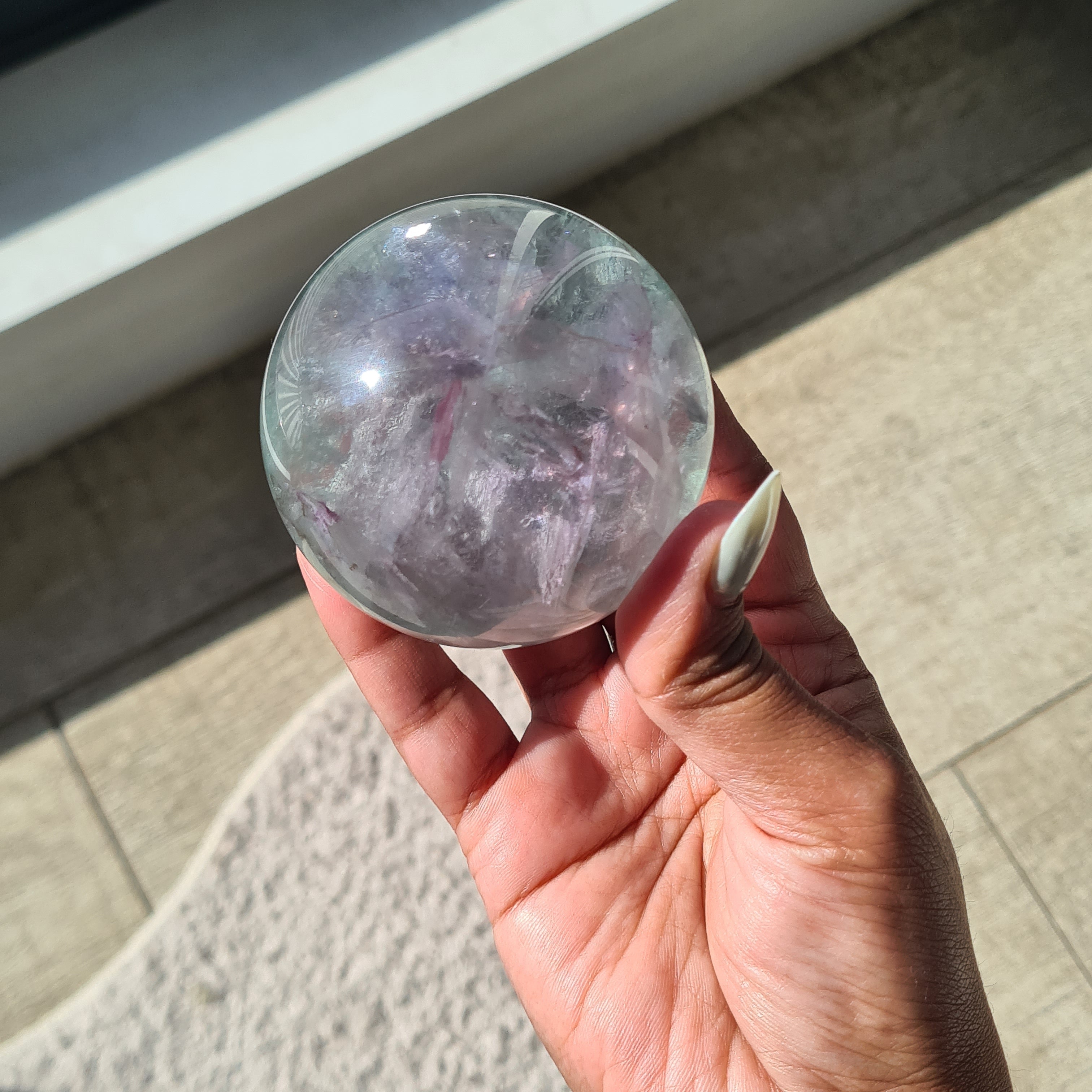 Fluorite Crystal Sphere with stand | B | 390 g
