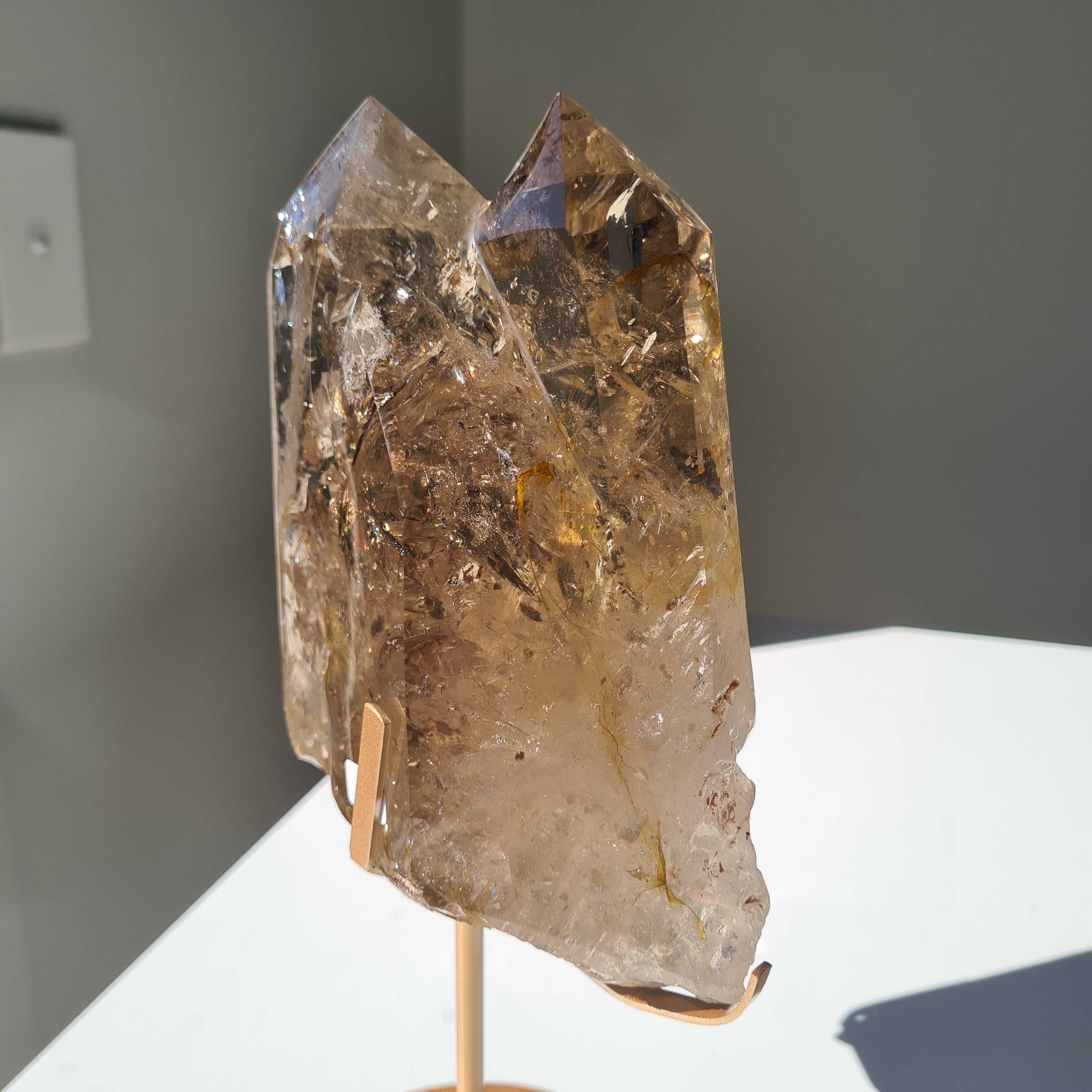 Smokey Citrine Cathedral With Stand| 1.9 kg | Appx 30 cm tall with stand
