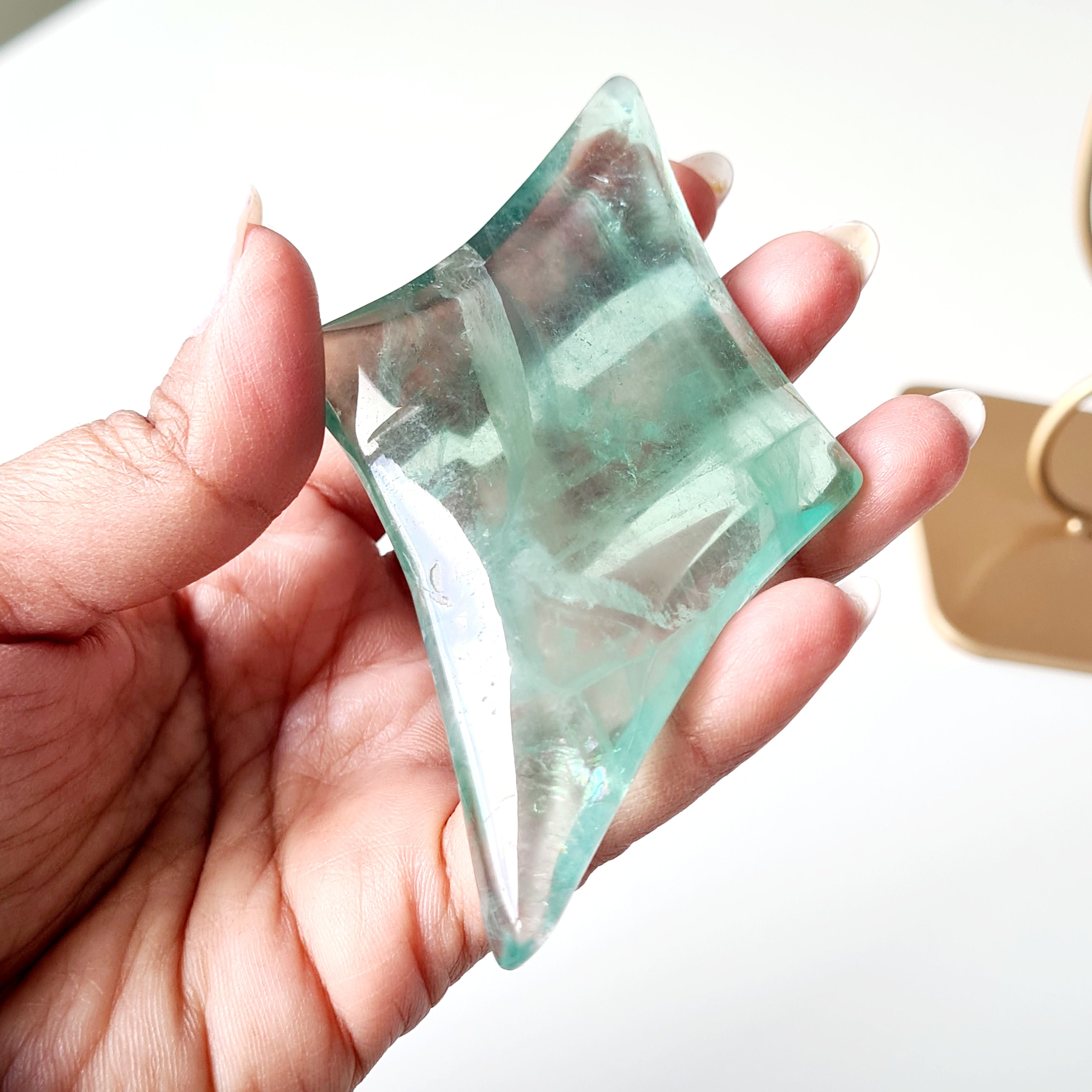 Fairytale Fluorite Stars 🌟 On Stand | Apple Green in naked eyes | Appx 28 cm tall with stand
