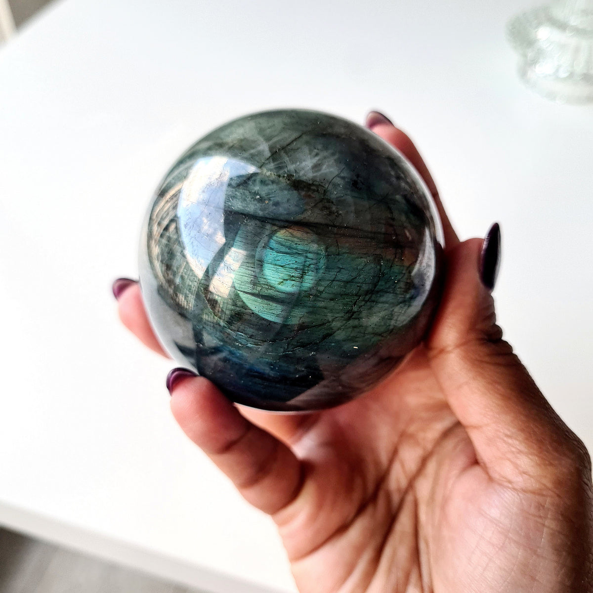 Labradorite Crystal Sphere With Stand | Piece E
