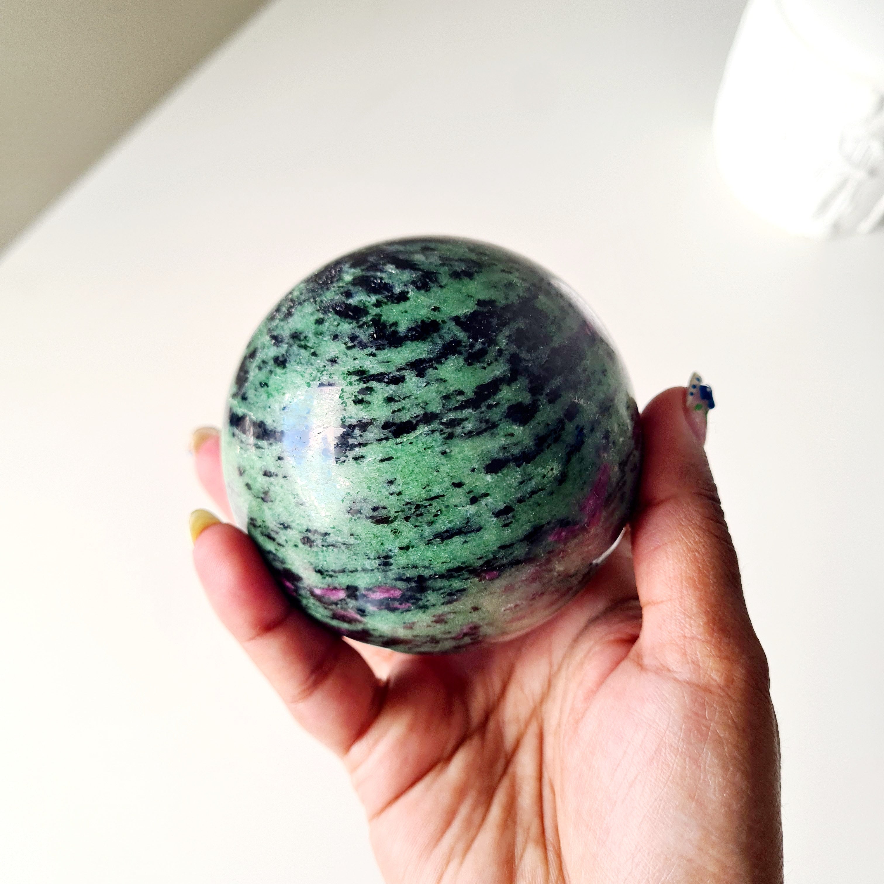 Ruby In Zoisite With Metal Stand