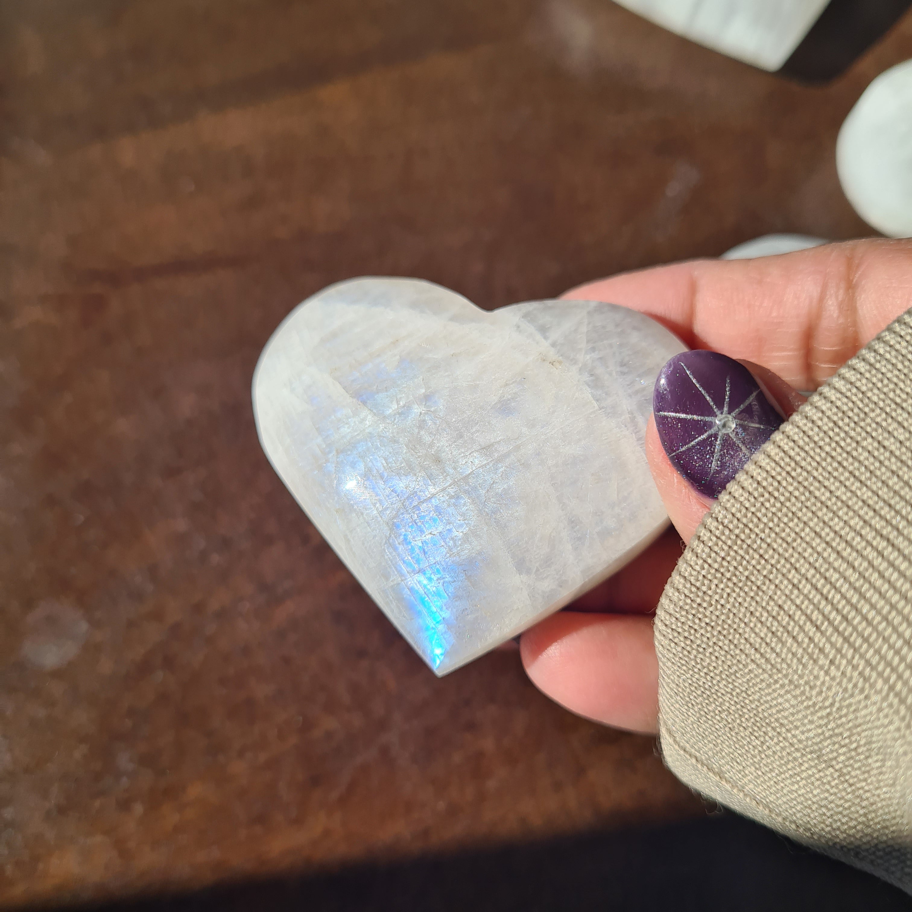 Moonstone 🌙 Heart with stand | A