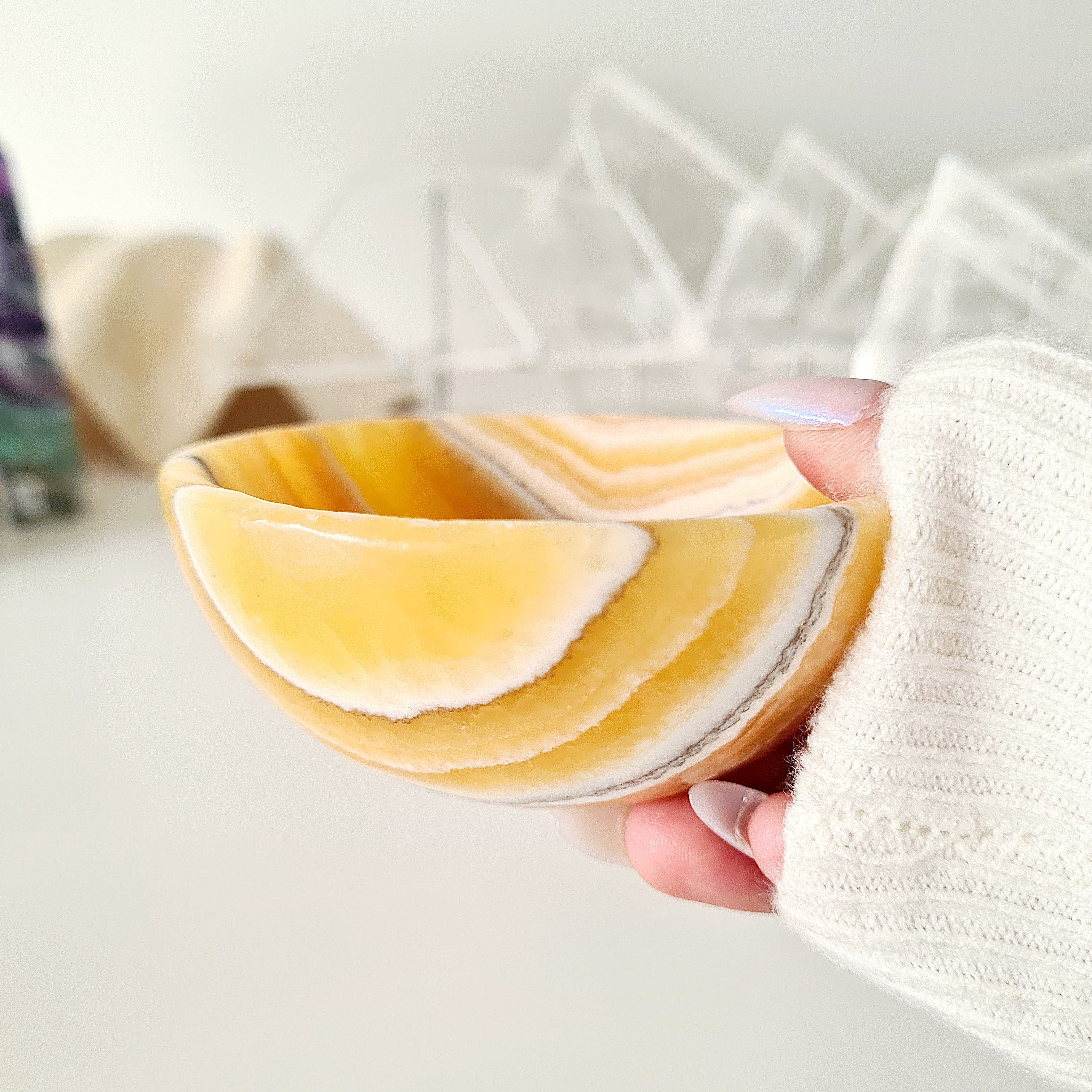 Orange Calcite Crystal Bowl | 285 g