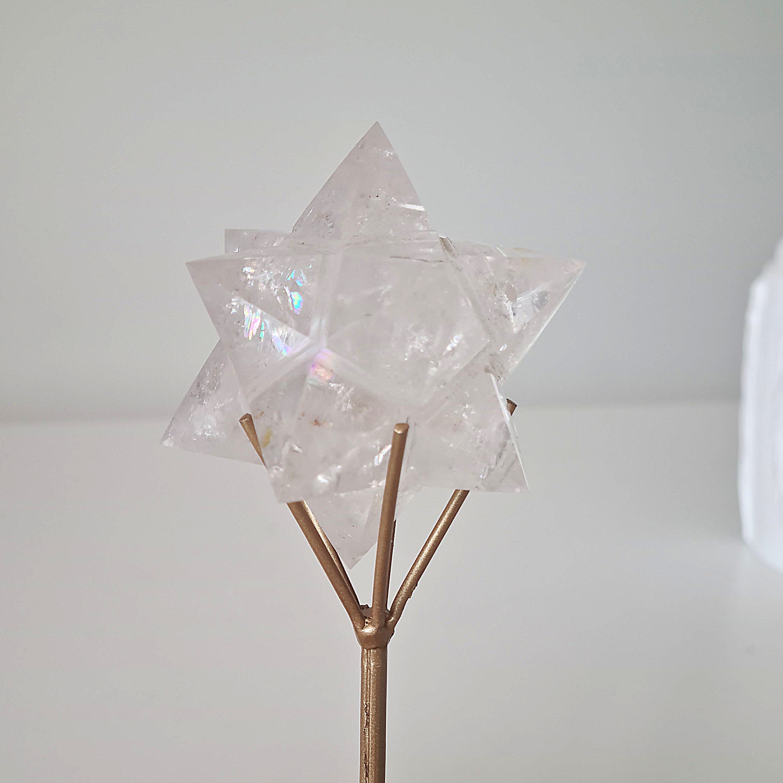 Clear Quartz Merkabah with stand  | A
