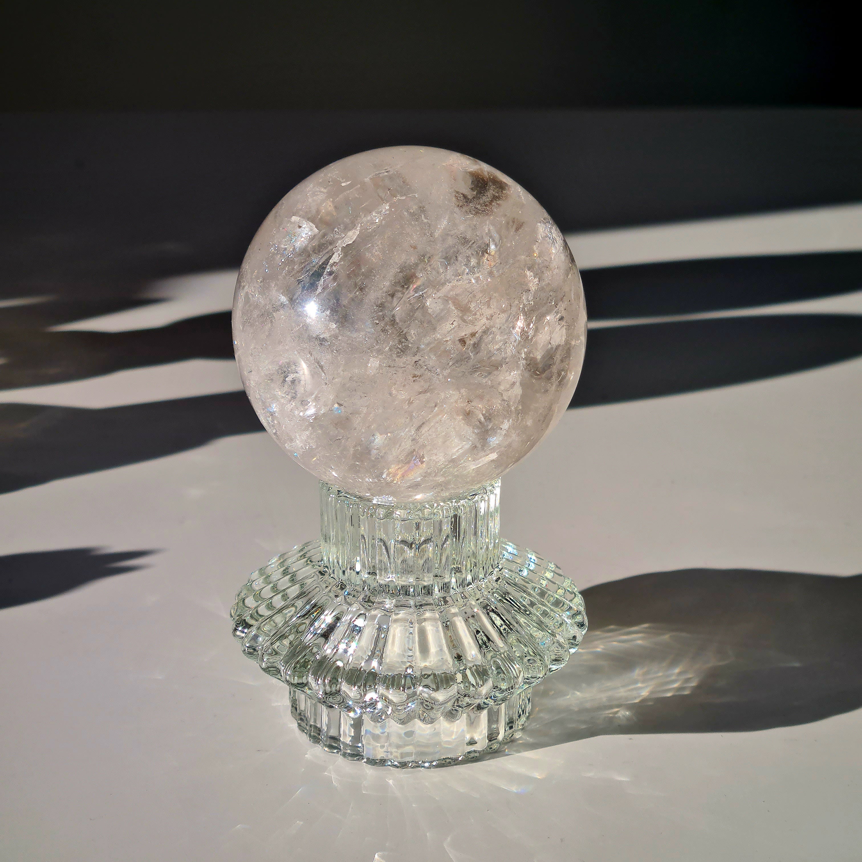 Clear Quartz Sphere With Stand | 7.3 cm