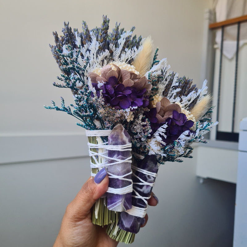 'Deep Calm' ~ Chevron Amethyst Flower Wand