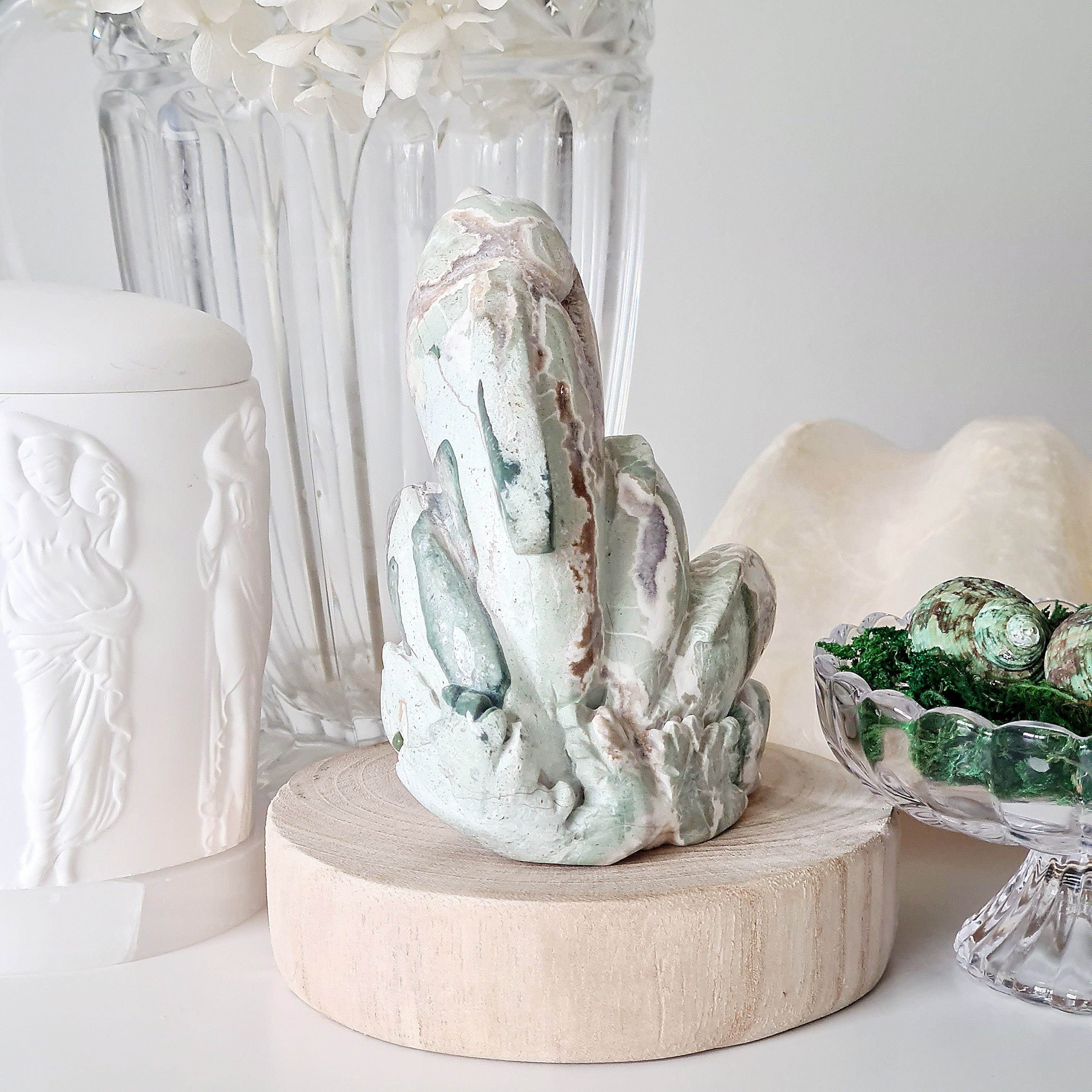 Unicorn jasper | Sea life carving