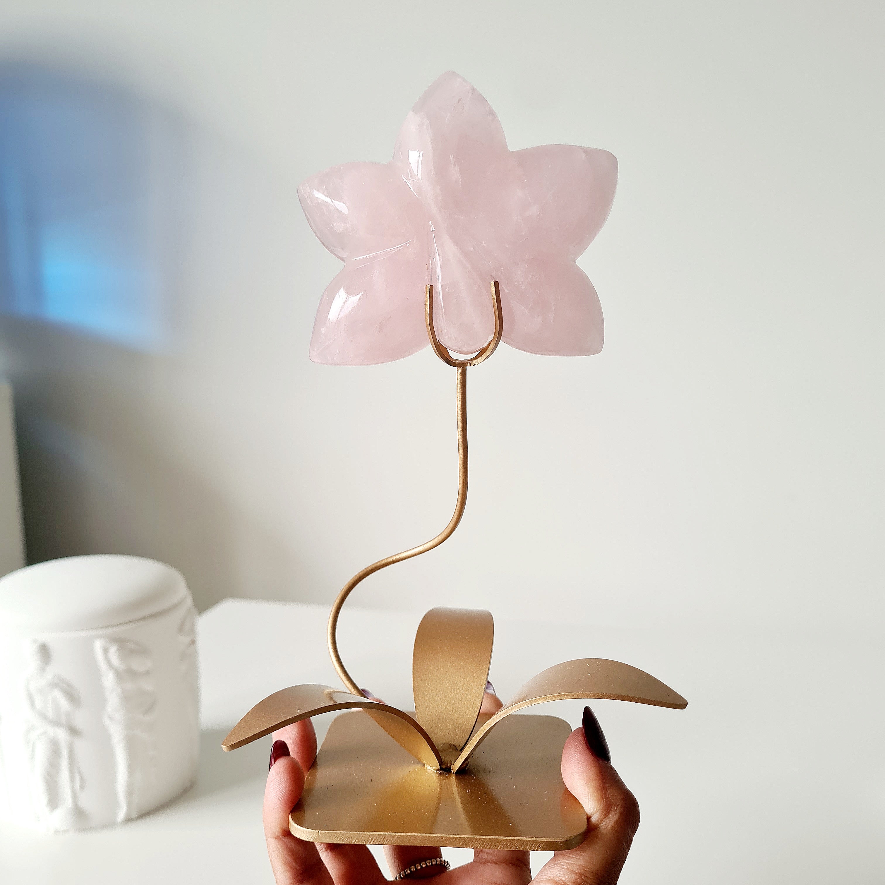 Rose Quartz Posy | 20 cm tall with stand