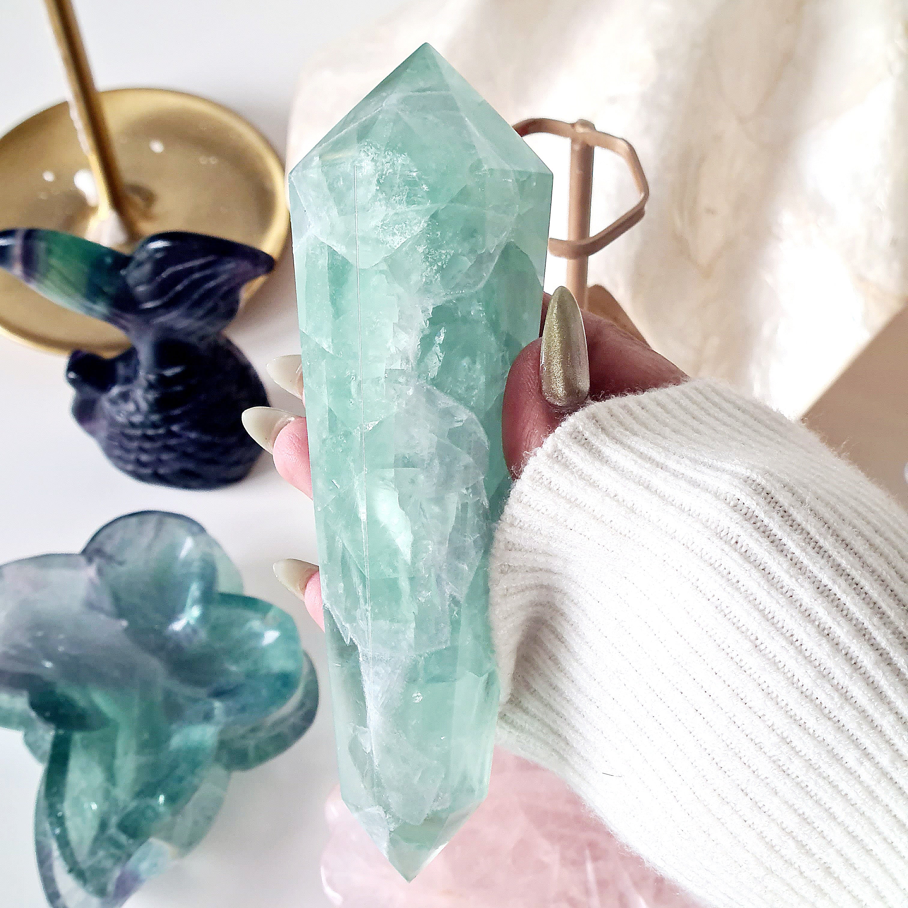 Fluorite DT with stand | D | 334 g | 14 cm
