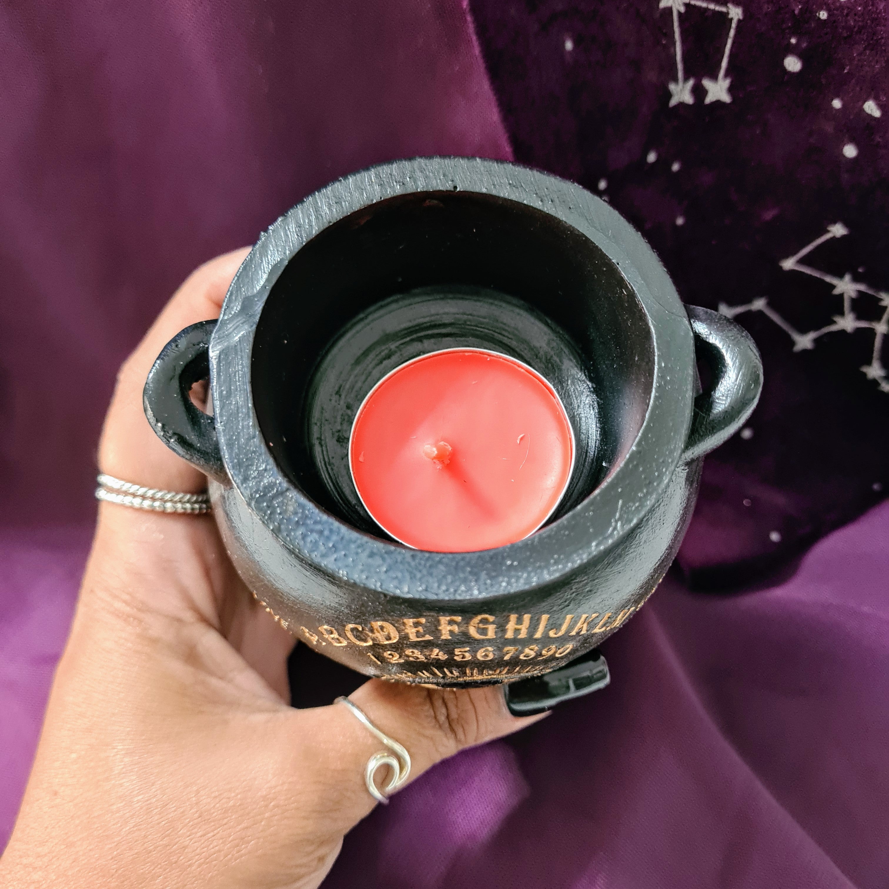 Mystic Shadow Cauldron | Tea Light Candle Holder | 9cm