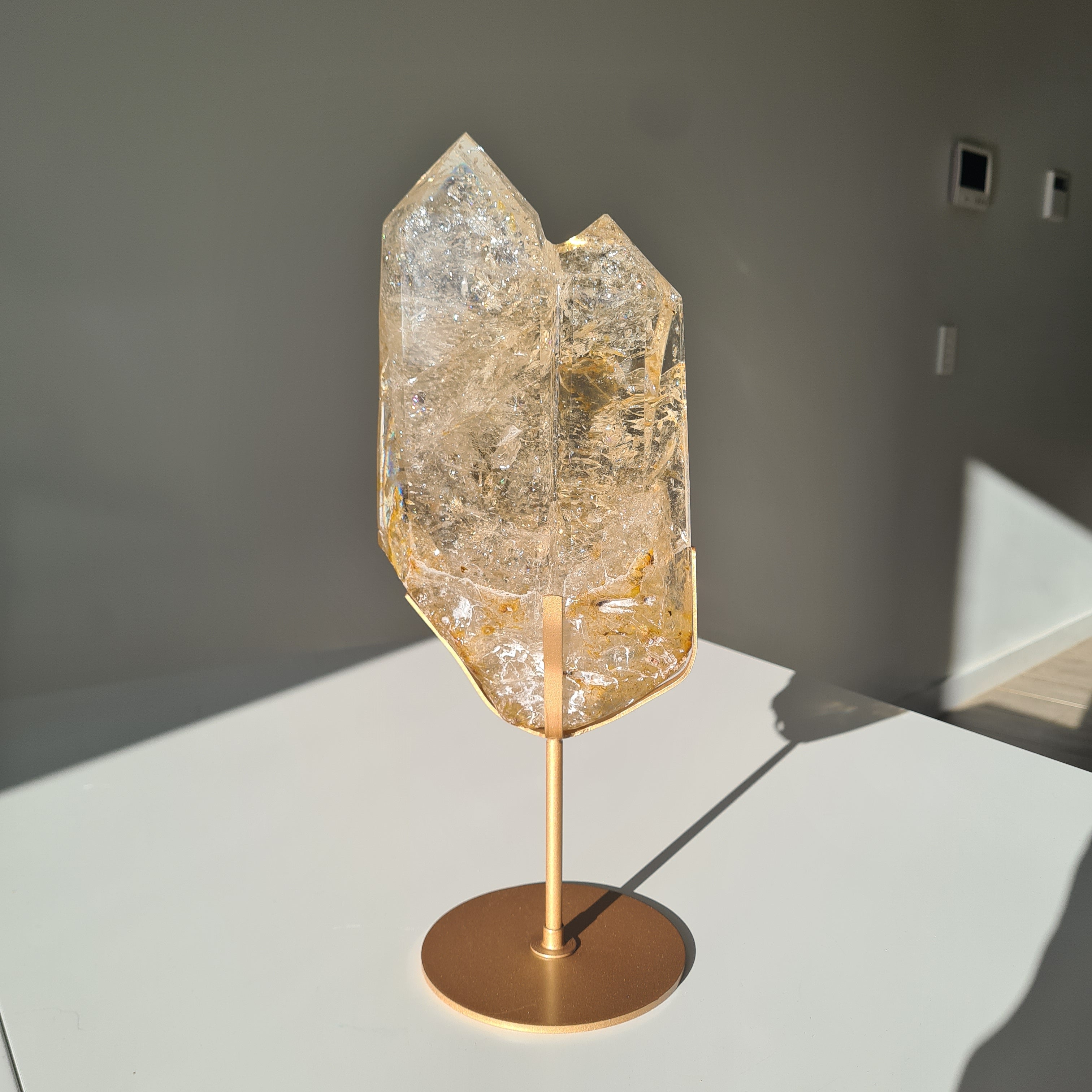 Citrine Cathedral Statement Piece on Stand | 32.5 cm with stand