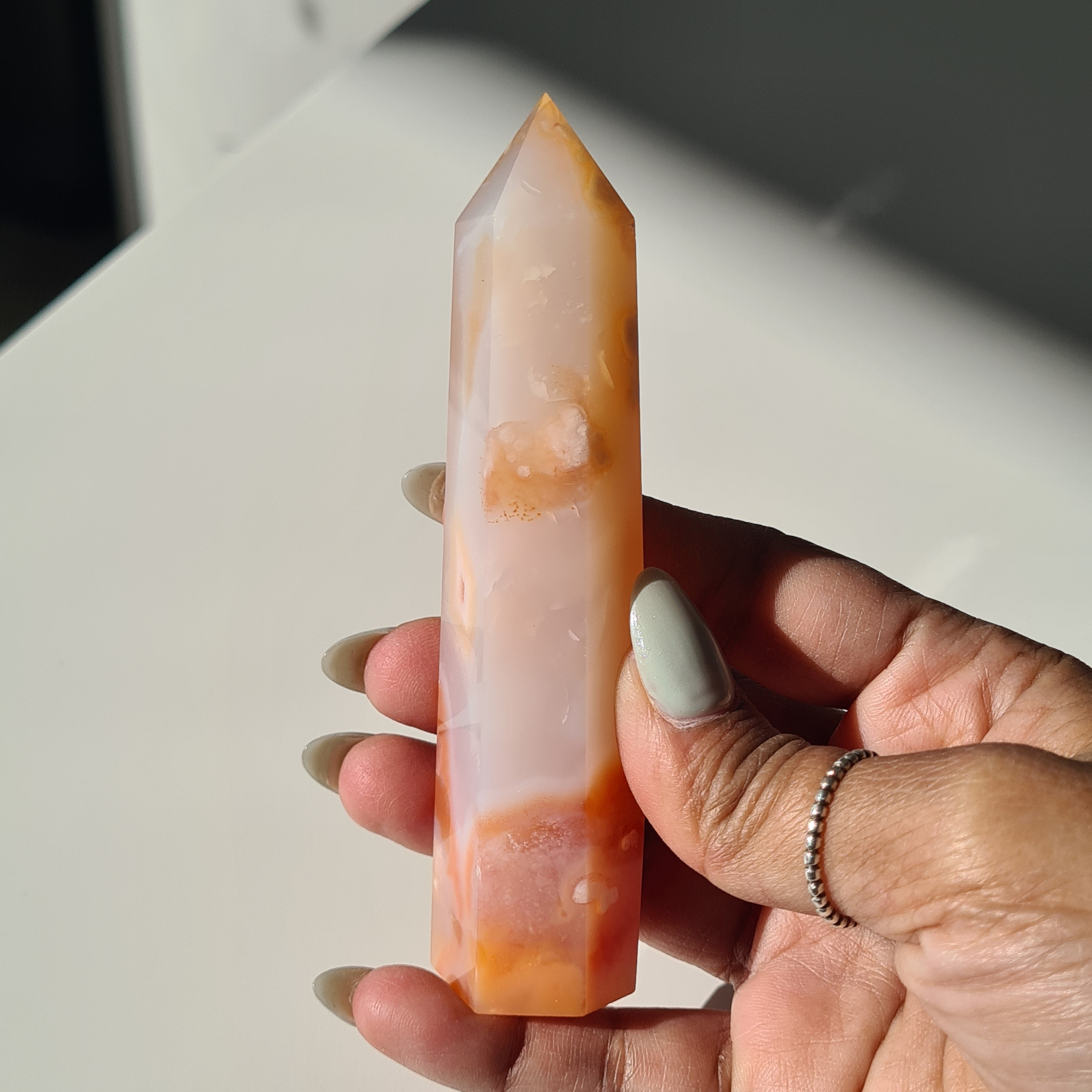 Flower Agate Point | G | 10.3 cm tall