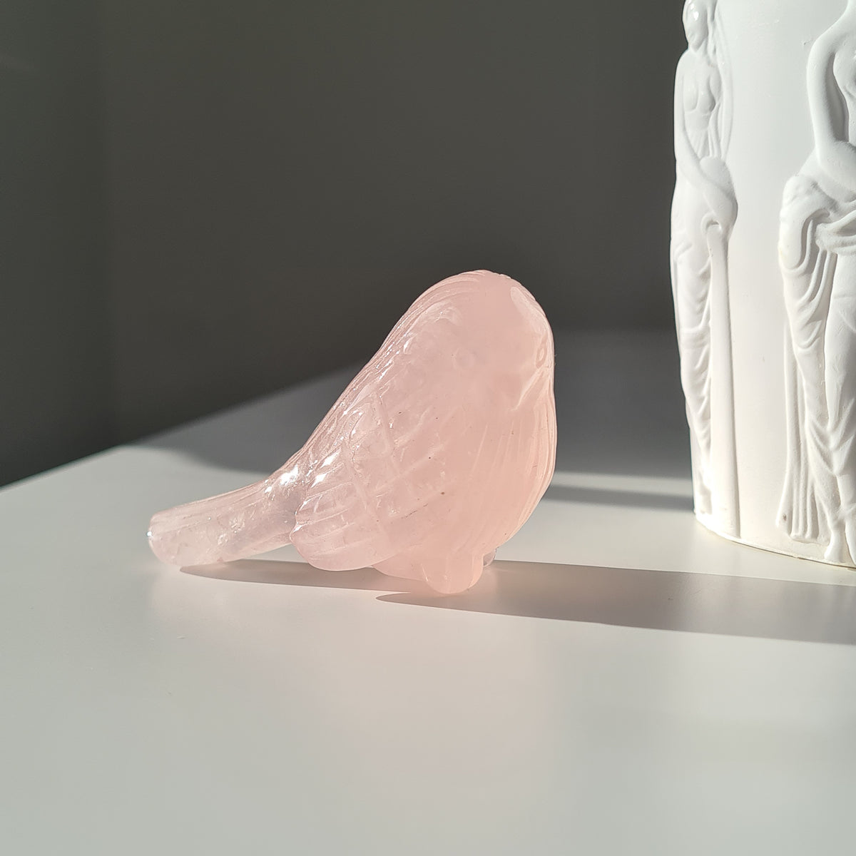 Rose quartz Crystal Bird