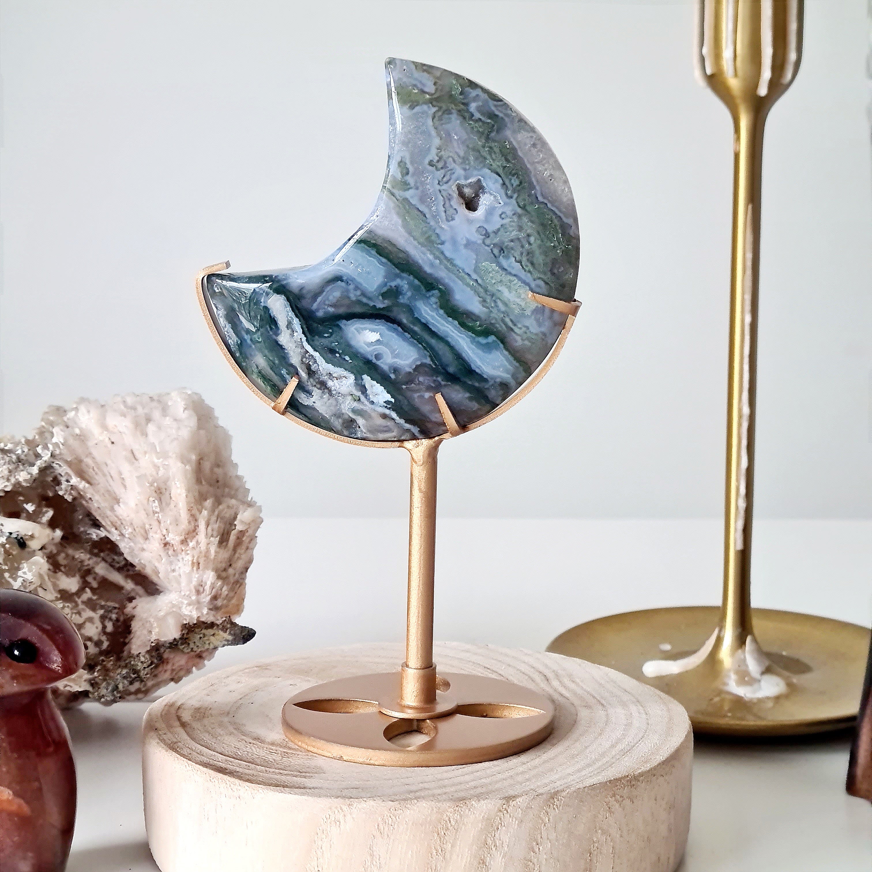 Moss Agate Luna 🌙 | 5 | 7.8 cm