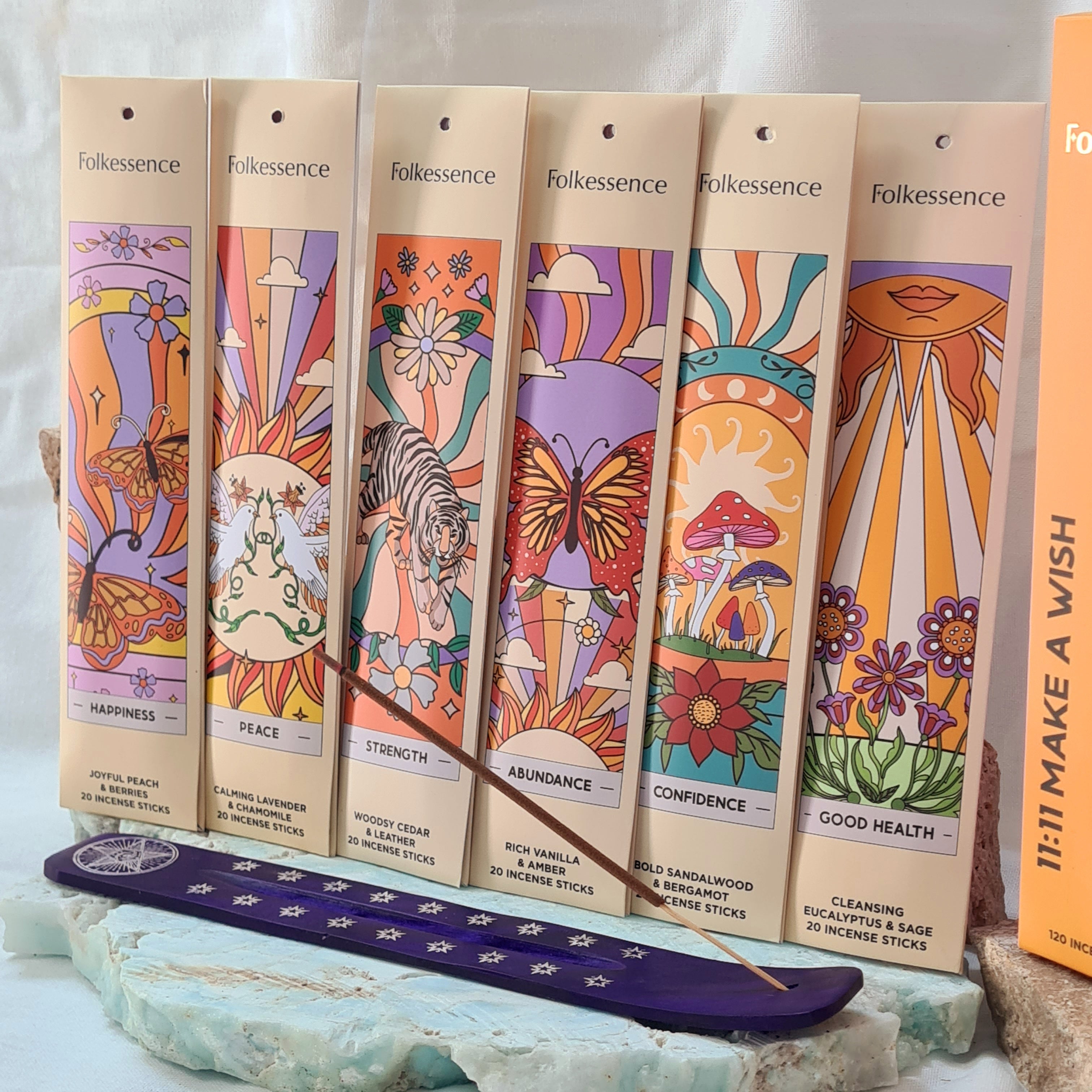 11:11 Make a wish | 120 Incense Sticks with Burner Gift Pack