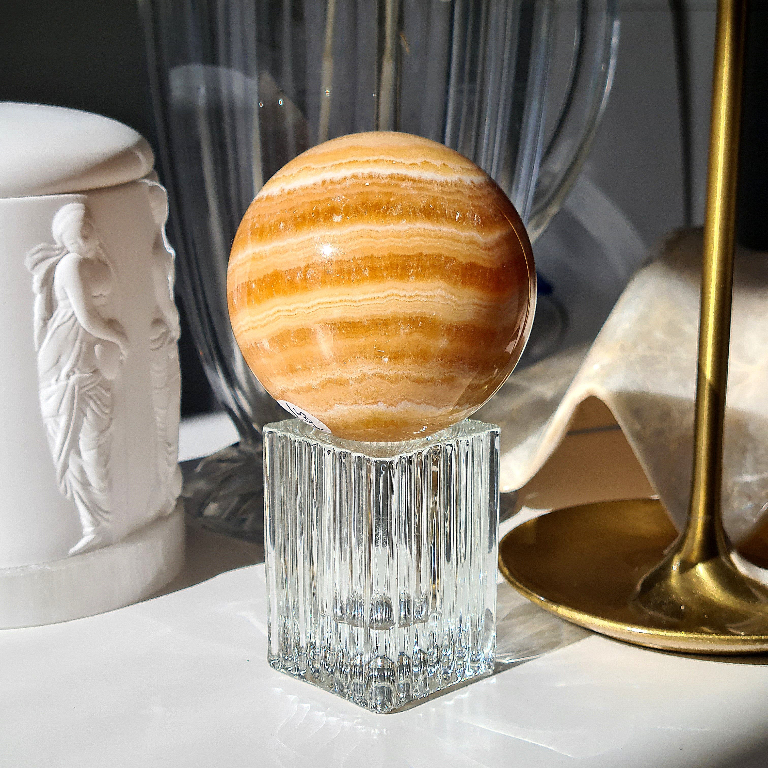 Orange Calcite Sphere 🍊 | 465 g