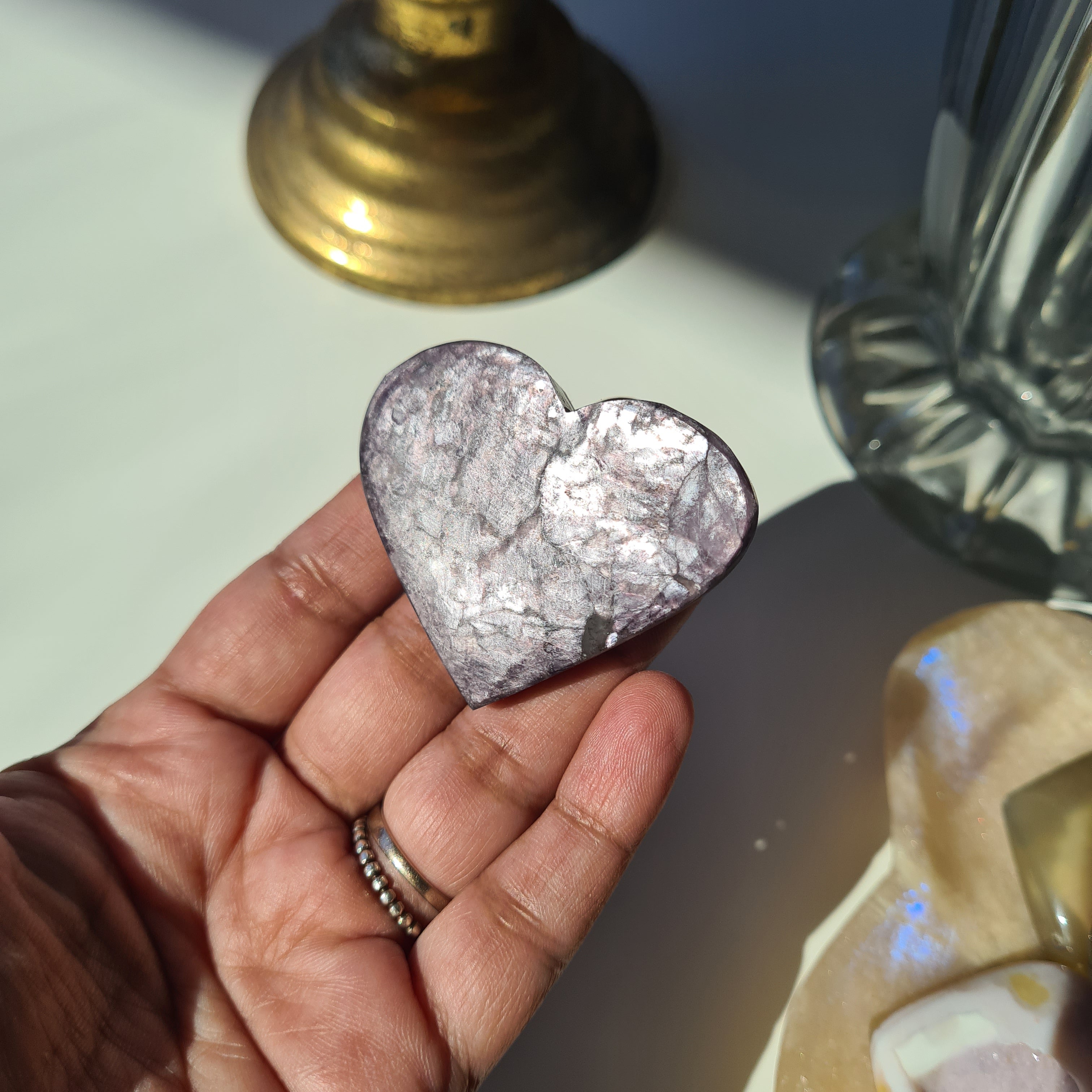 Lepidolite Heart