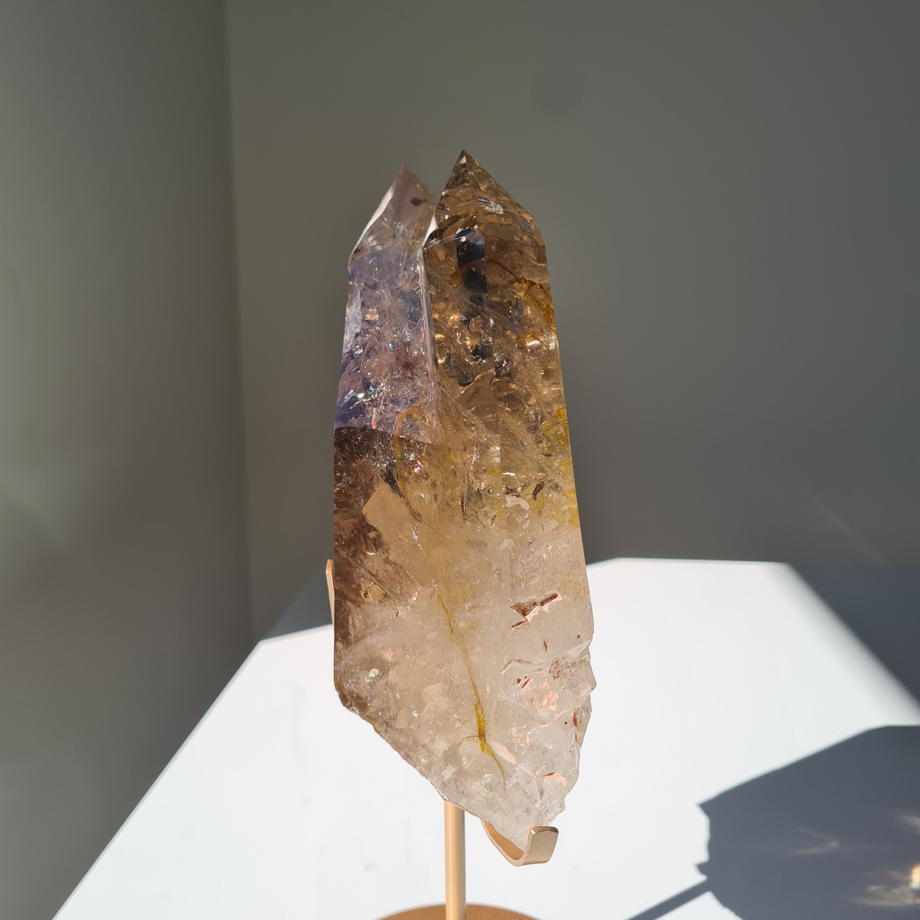 Smokey Citrine Cathedral With Stand| 1.9 kg | Appx 30 cm tall with stand