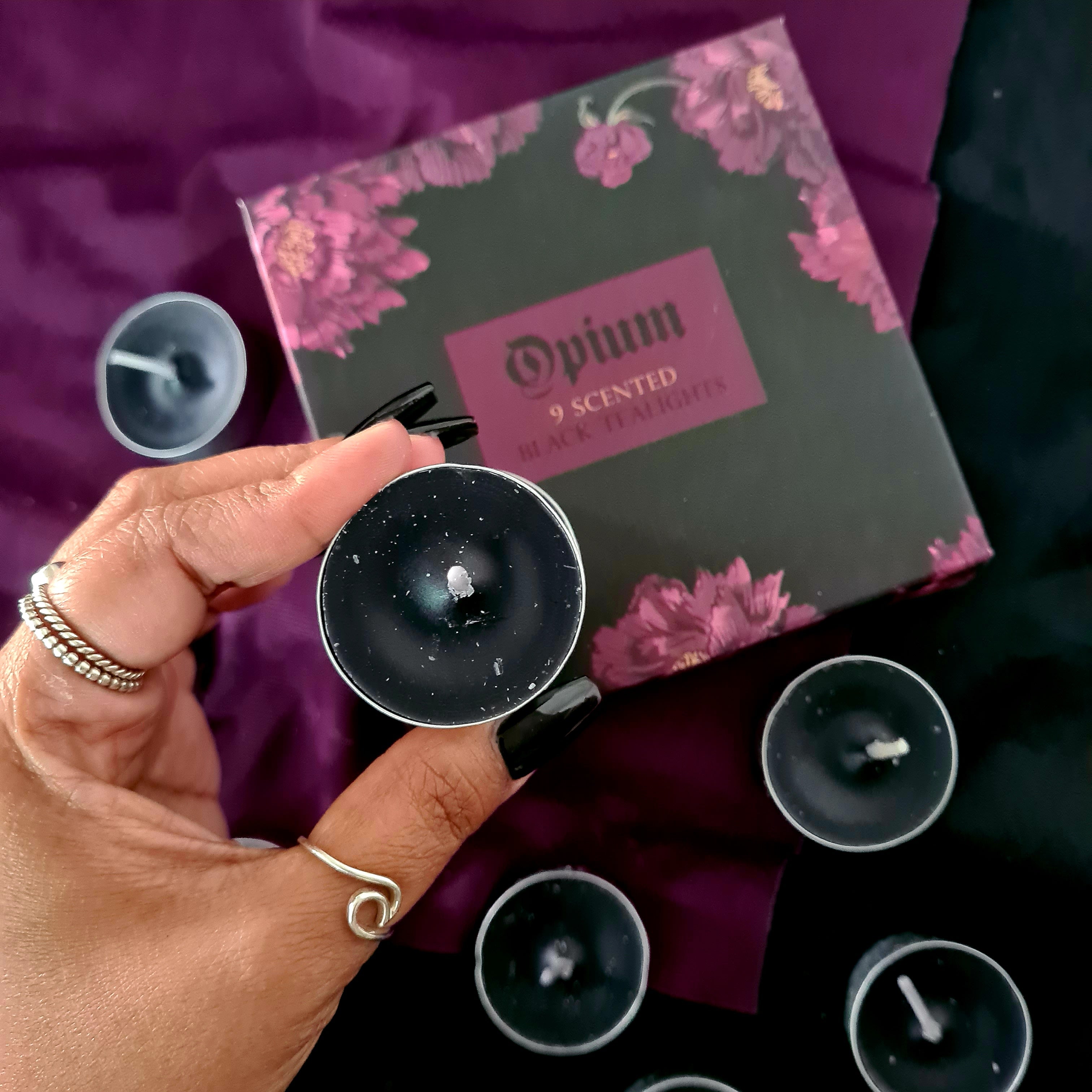 Black Scented Tea Light | Opium