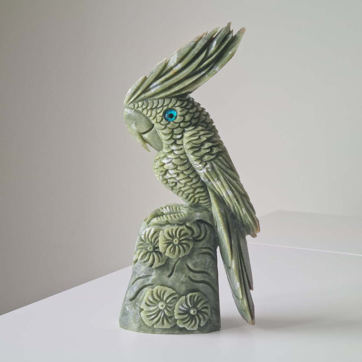 Jade Crystal Bird | Piece A | Handcarved | 24 cm tall