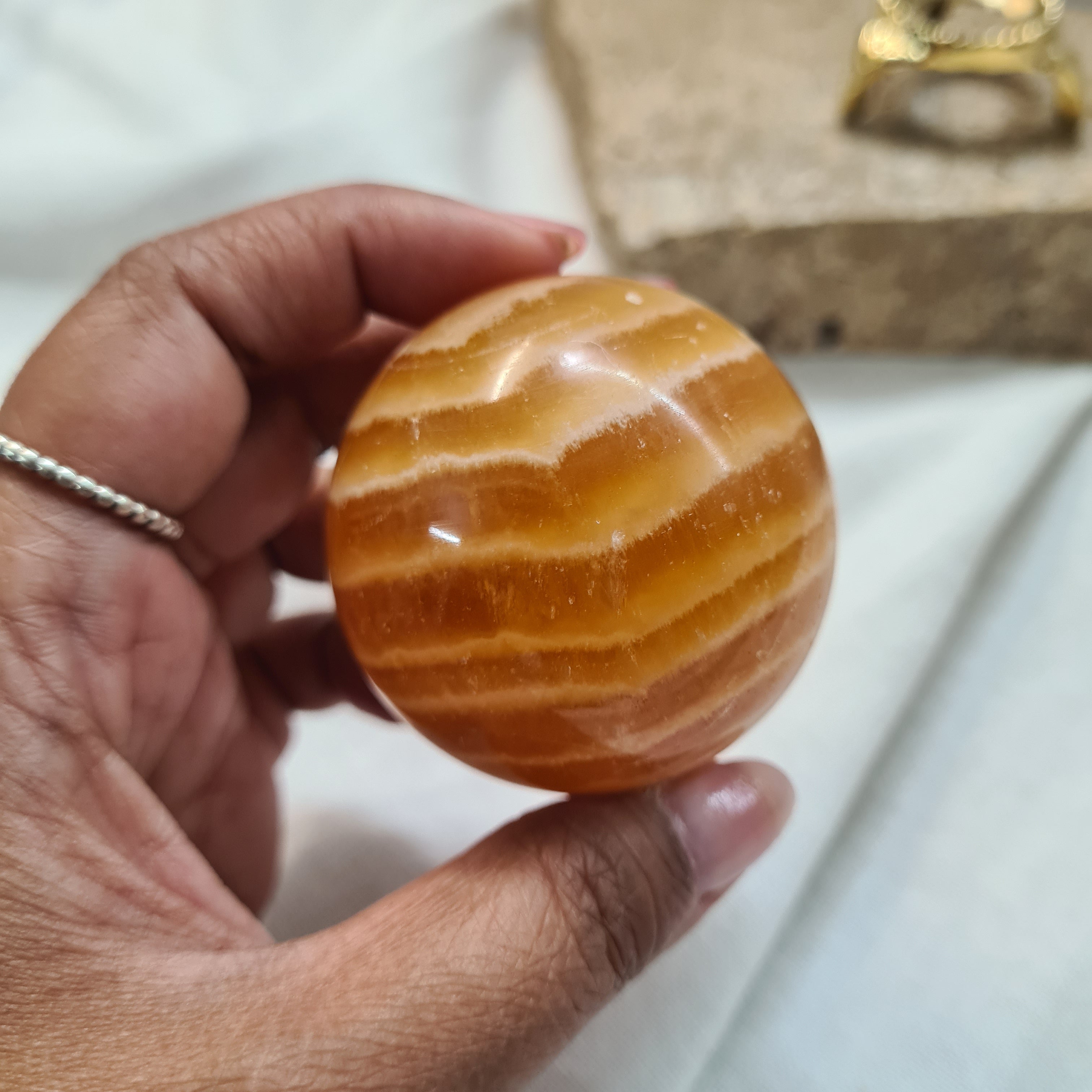 Orange Calcite 🍊 with brass stand | 165 g