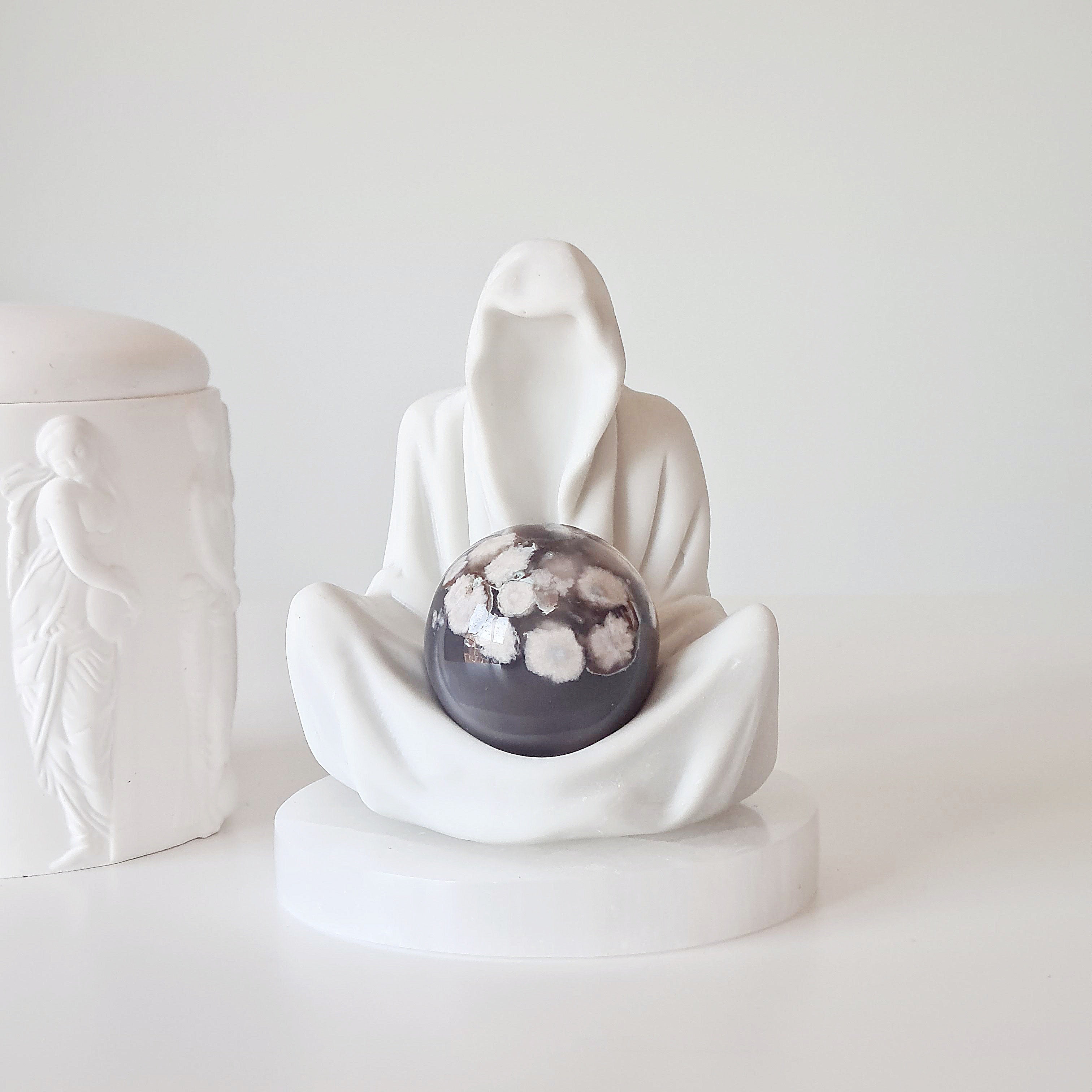 Gate Keeper with Flower Agate Sphere | 8