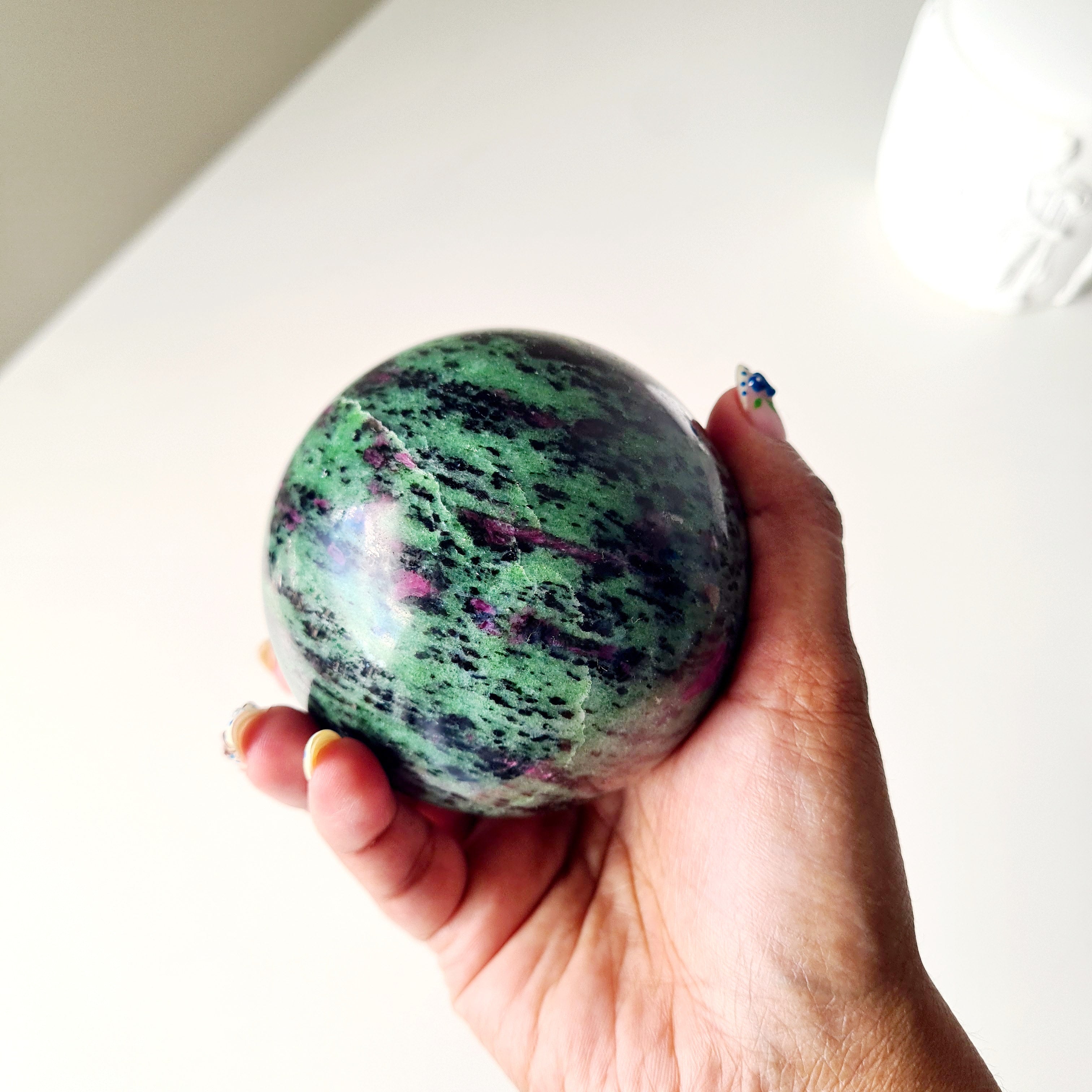 Ruby In Zoisite With Metal Stand