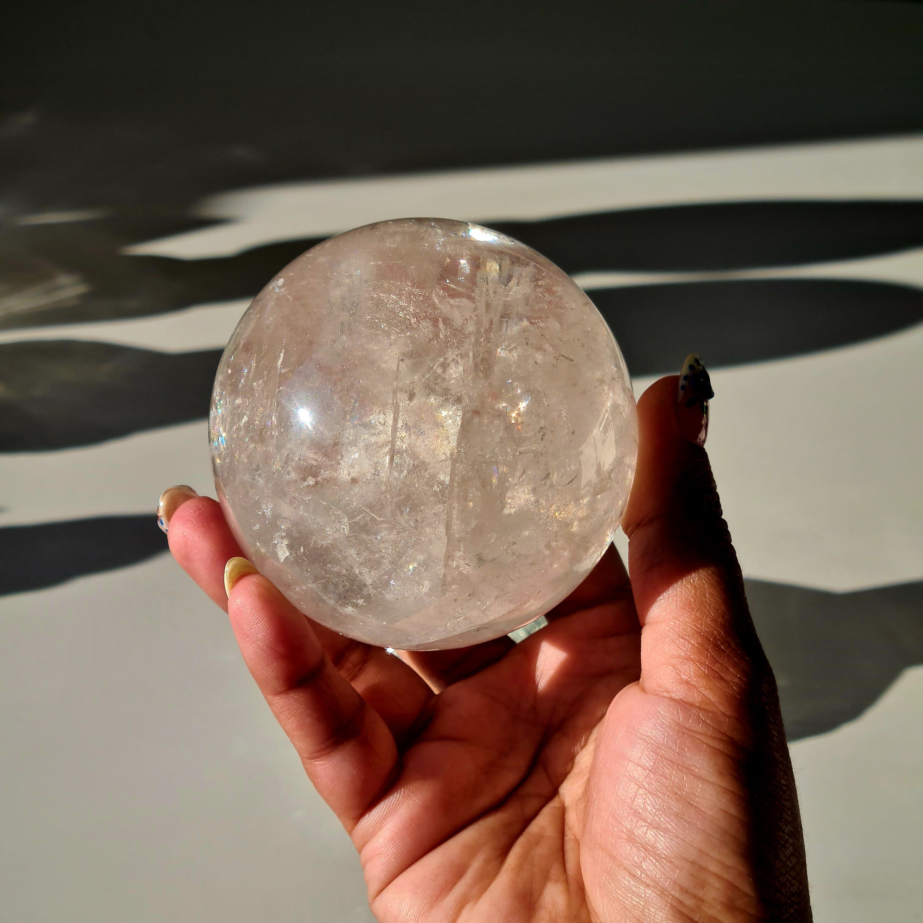 Clear Quartz Sphere With Stand | 7.3 cm