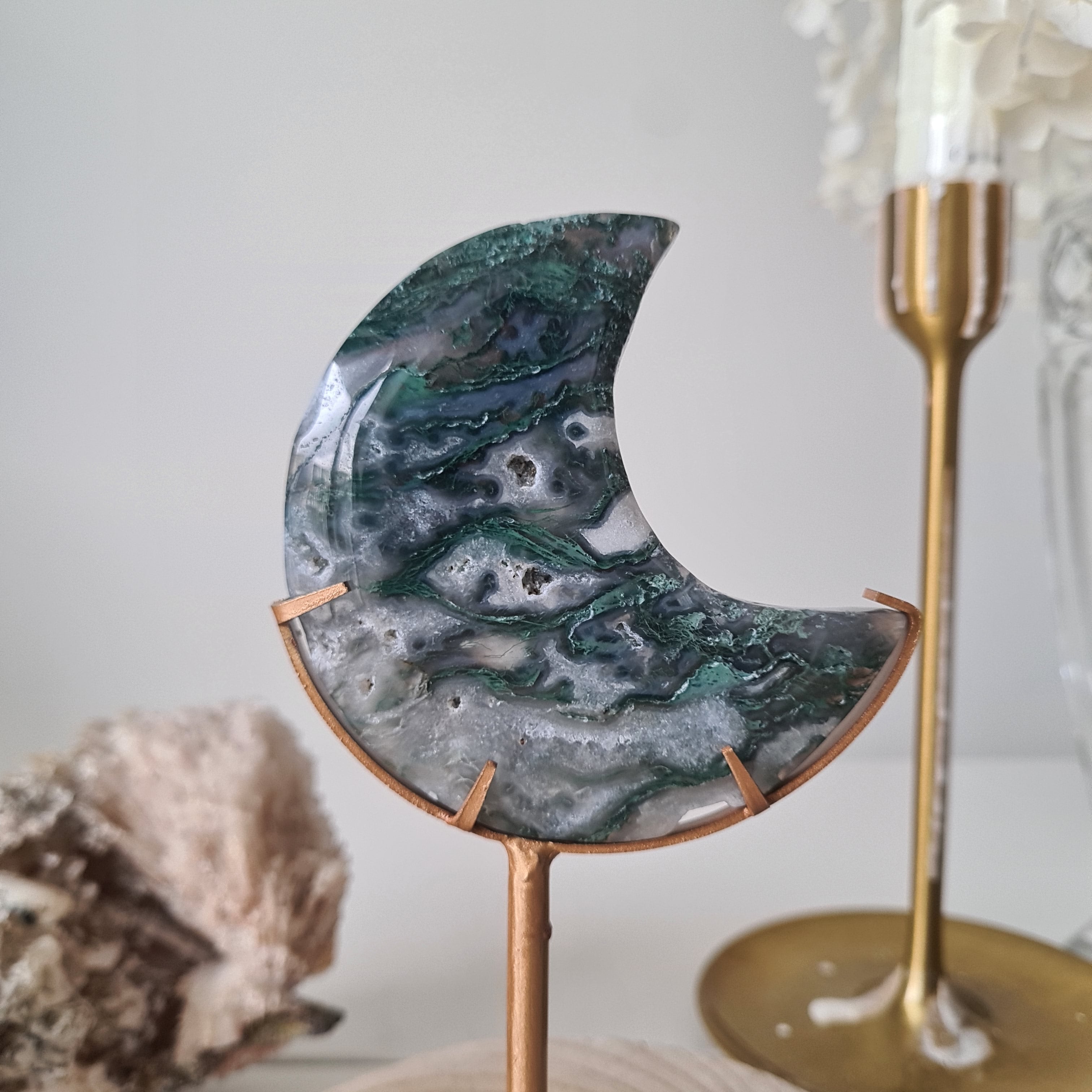Moss Agate Luna 🌙 | 7 | 8 cm