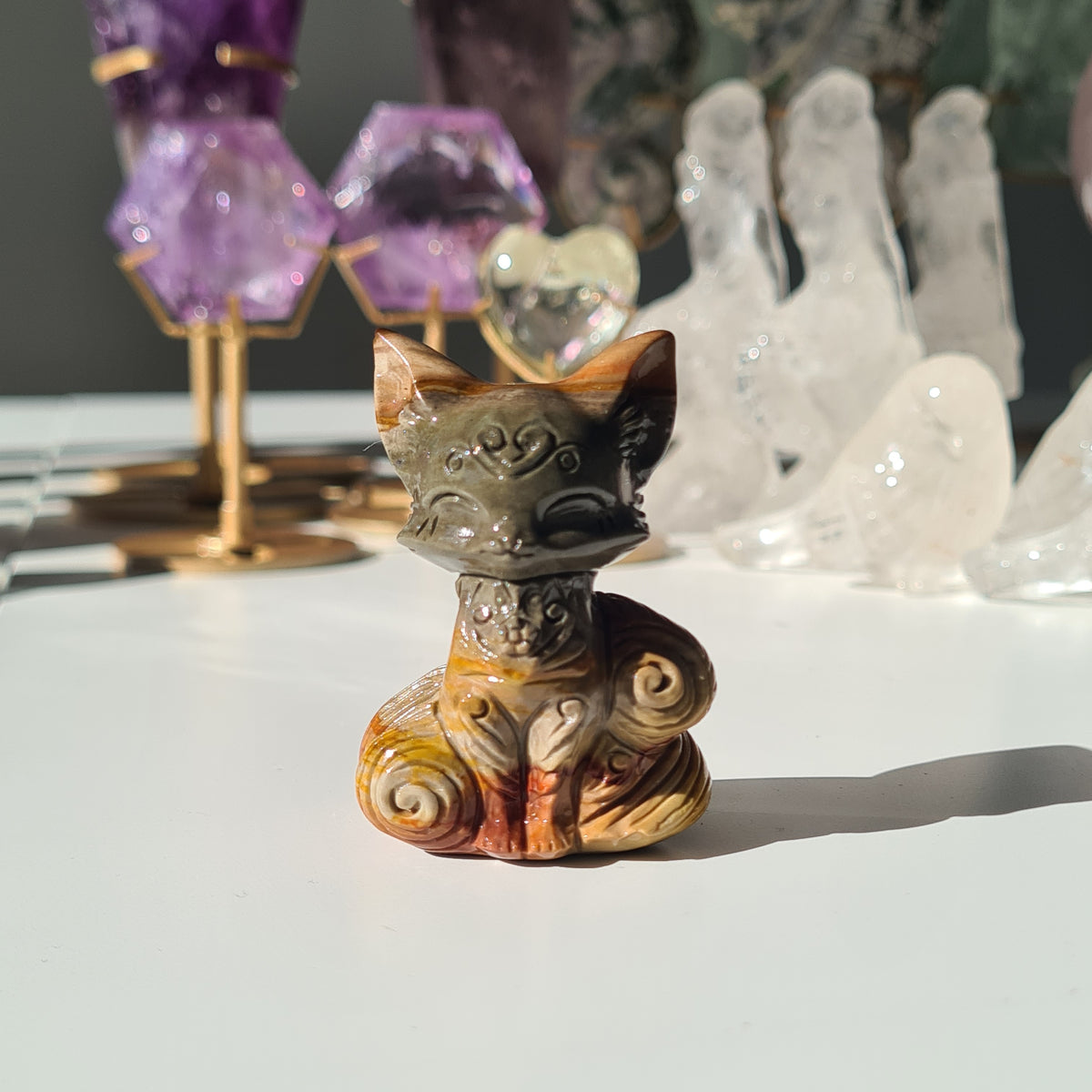 Alashan Agate Fox Carving |  Small Size | 5.1 cm