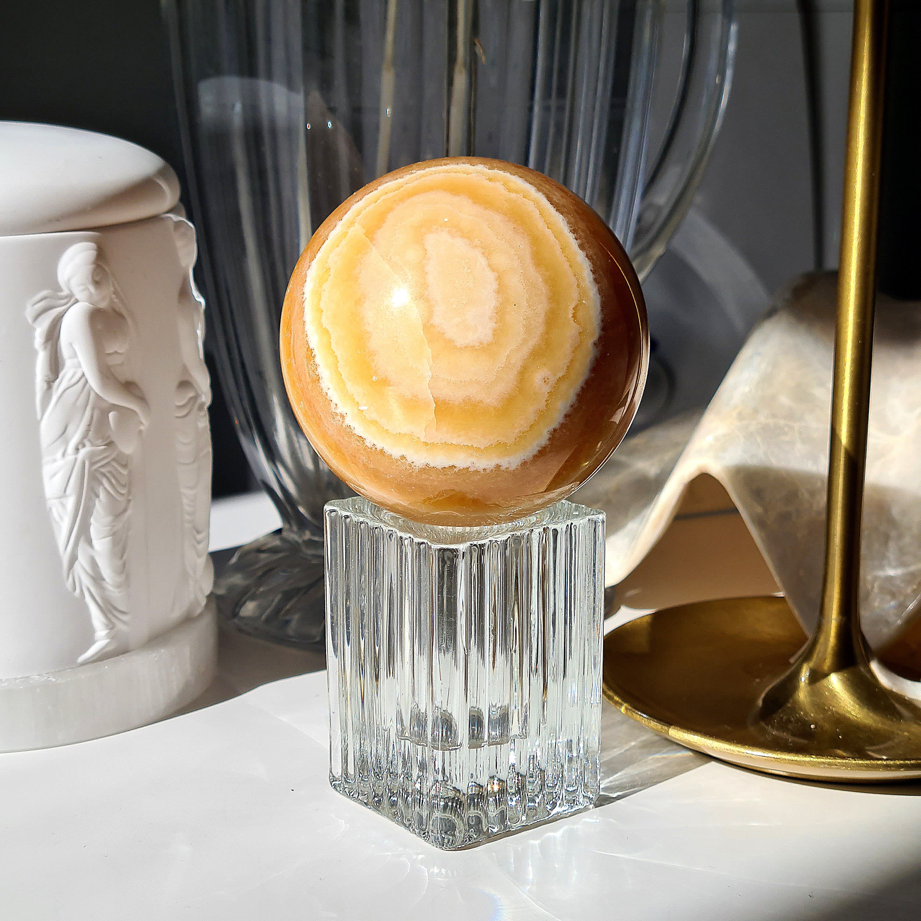 Orange Calcite Sphere 🍊 | 465 g