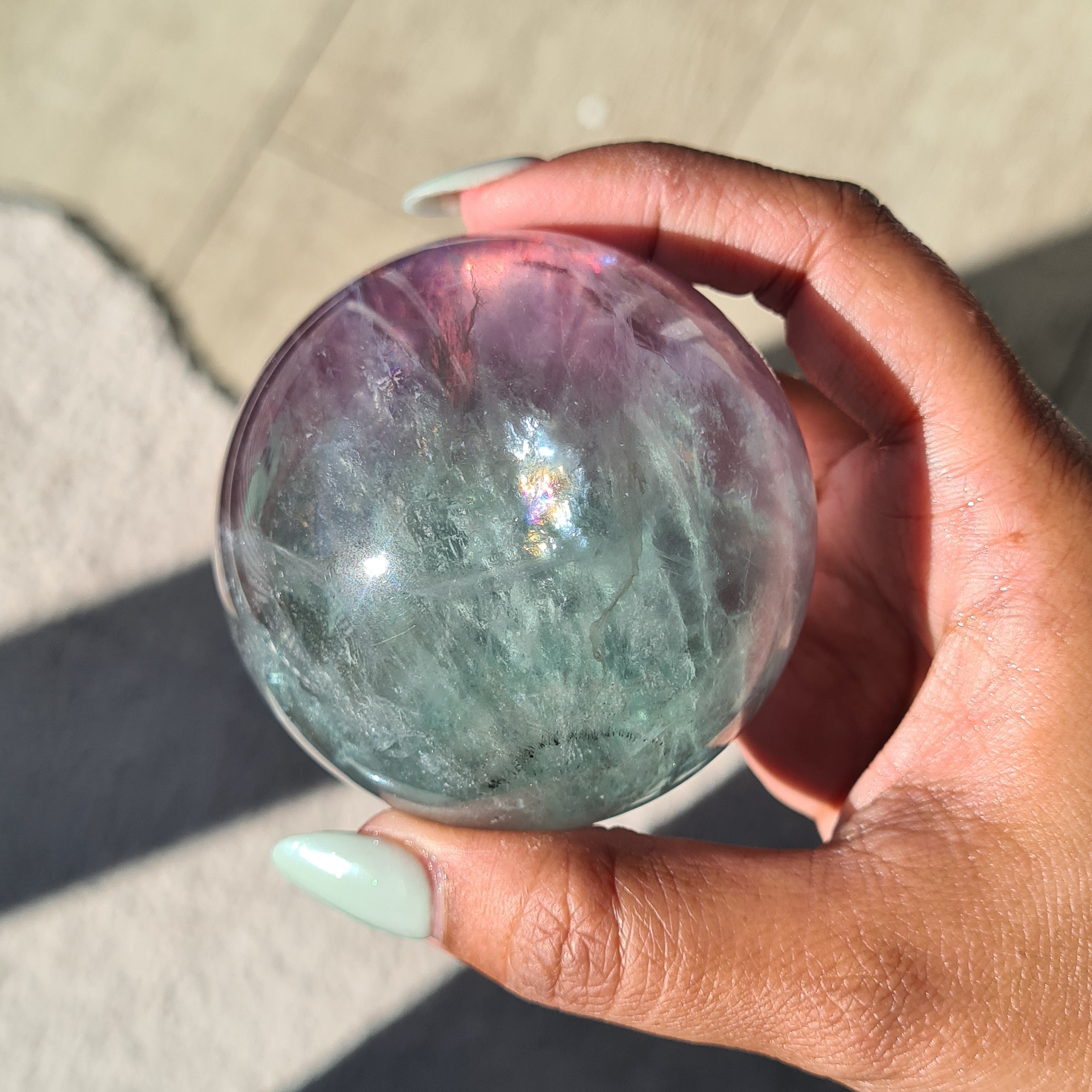Fluorite Crystal Sphere with stand | B | 390 g