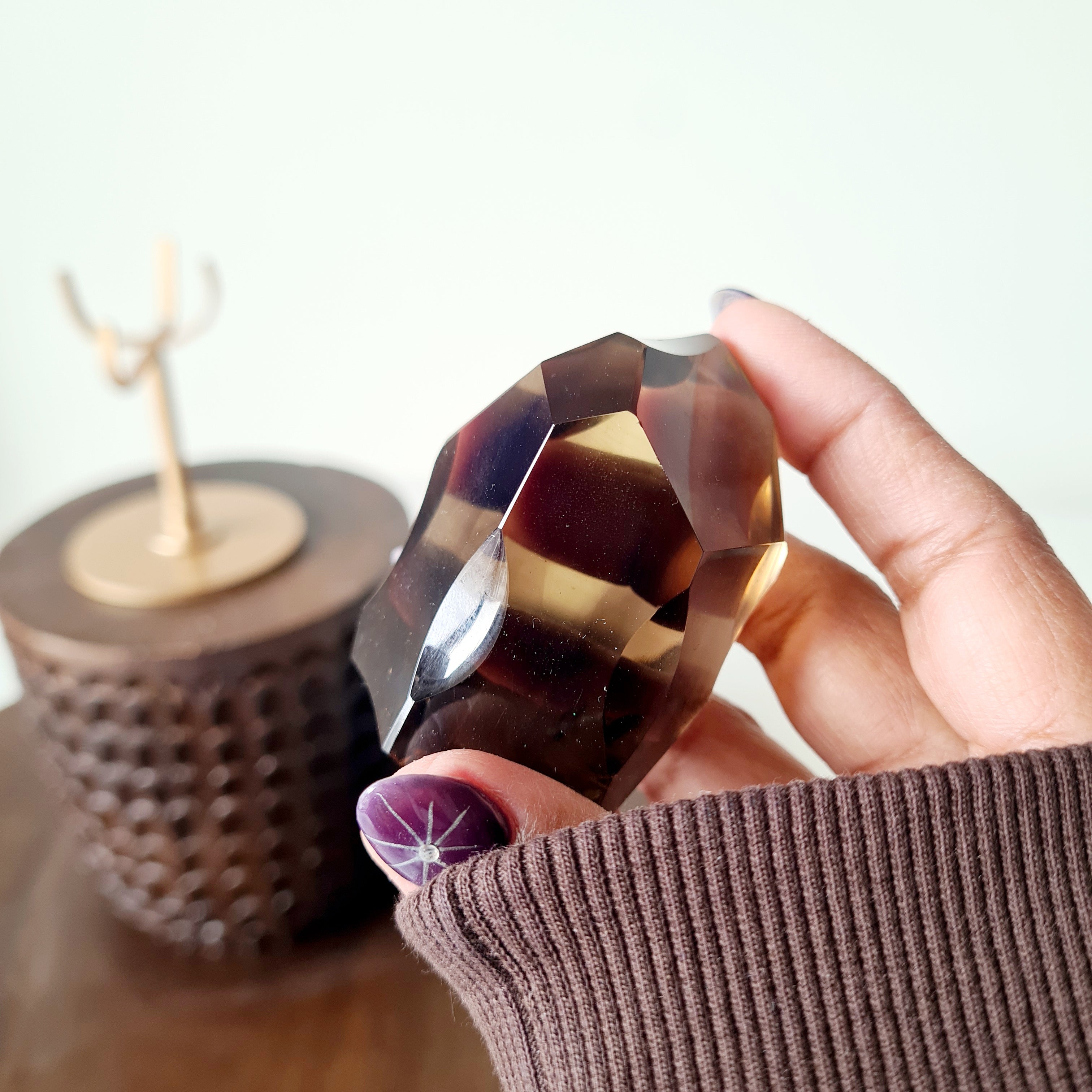 Smokey Quartz Free form on stand | 10 cm tall with stand | A