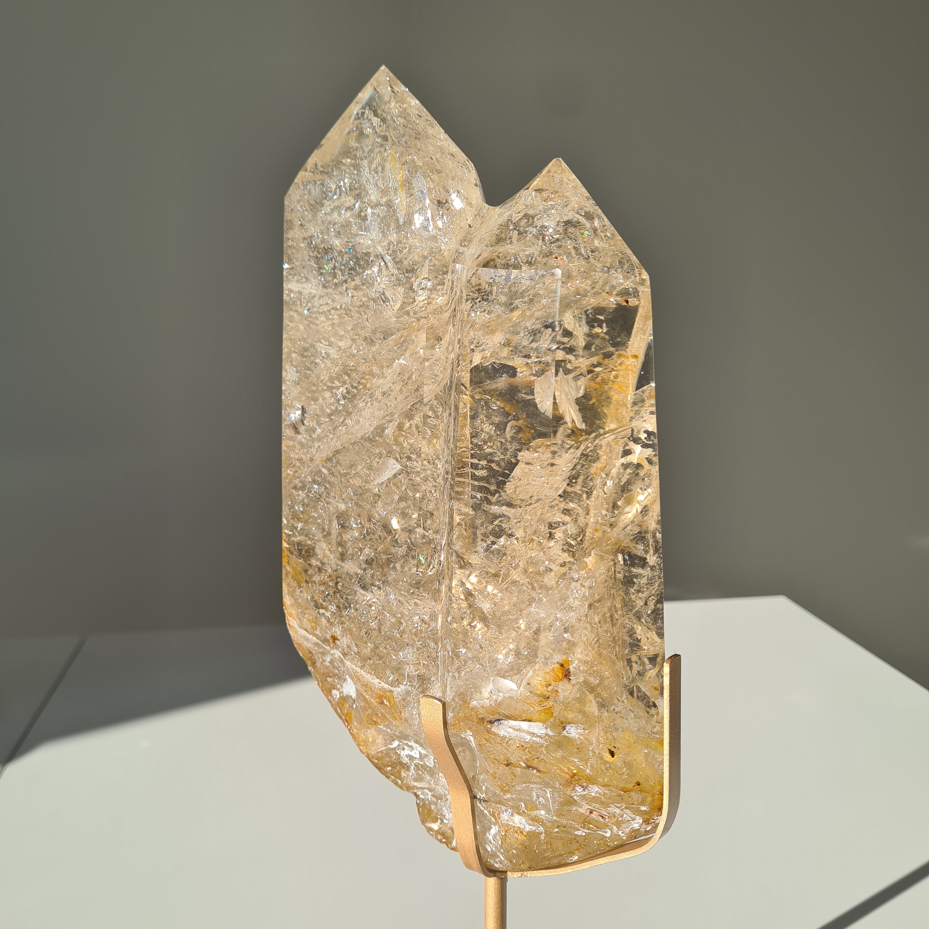 Citrine Cathedral Statement Piece on Stand | 32.5 cm with stand