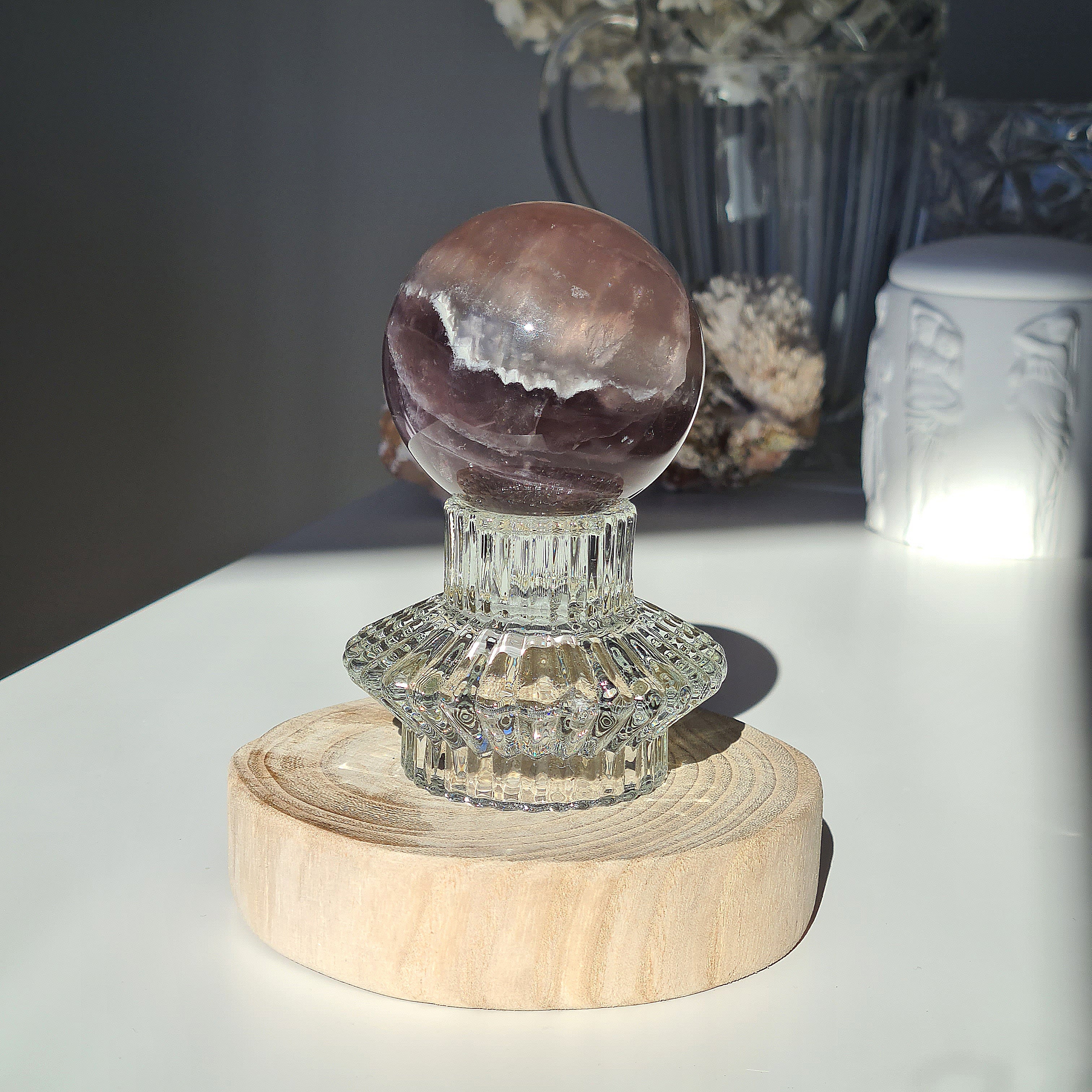 Mica Fluorite Crystal Sphere With Stand | 429 g