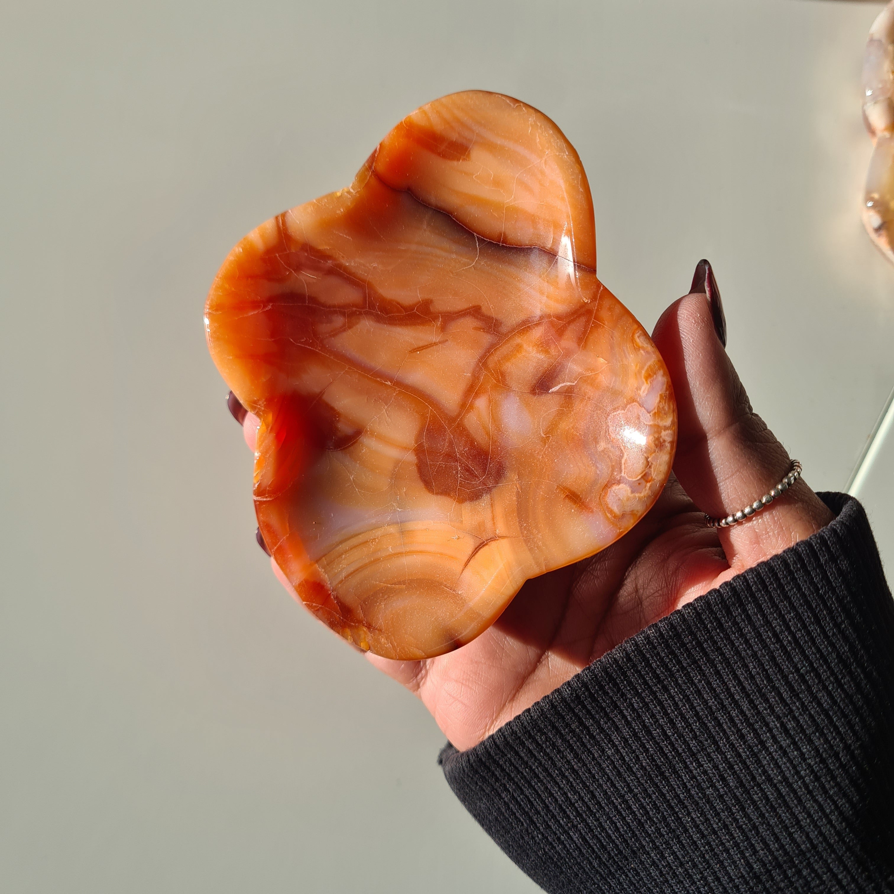 Carnelian Flower Agate Bowl | A | 10.3 cm