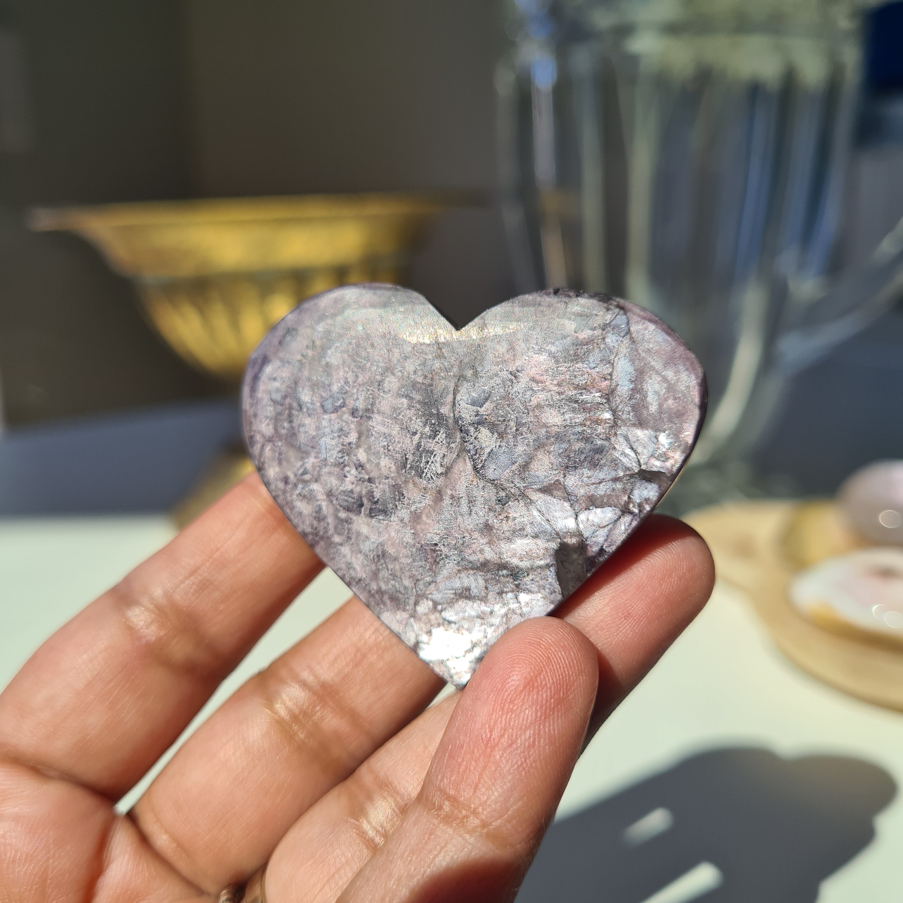 Lepidolite Heart