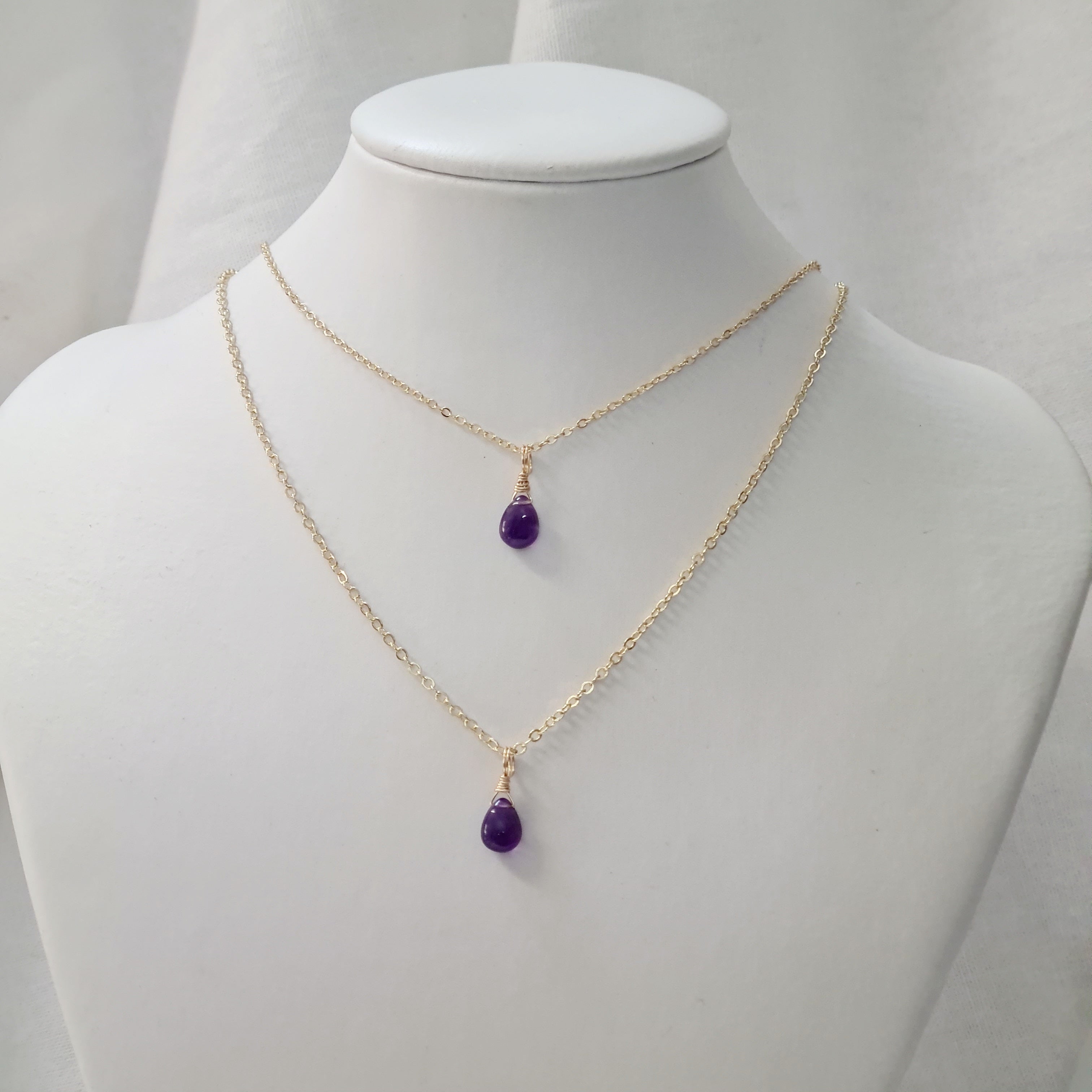 Amethyst Necklace ~ Deep Calm & Abundance (Gold)