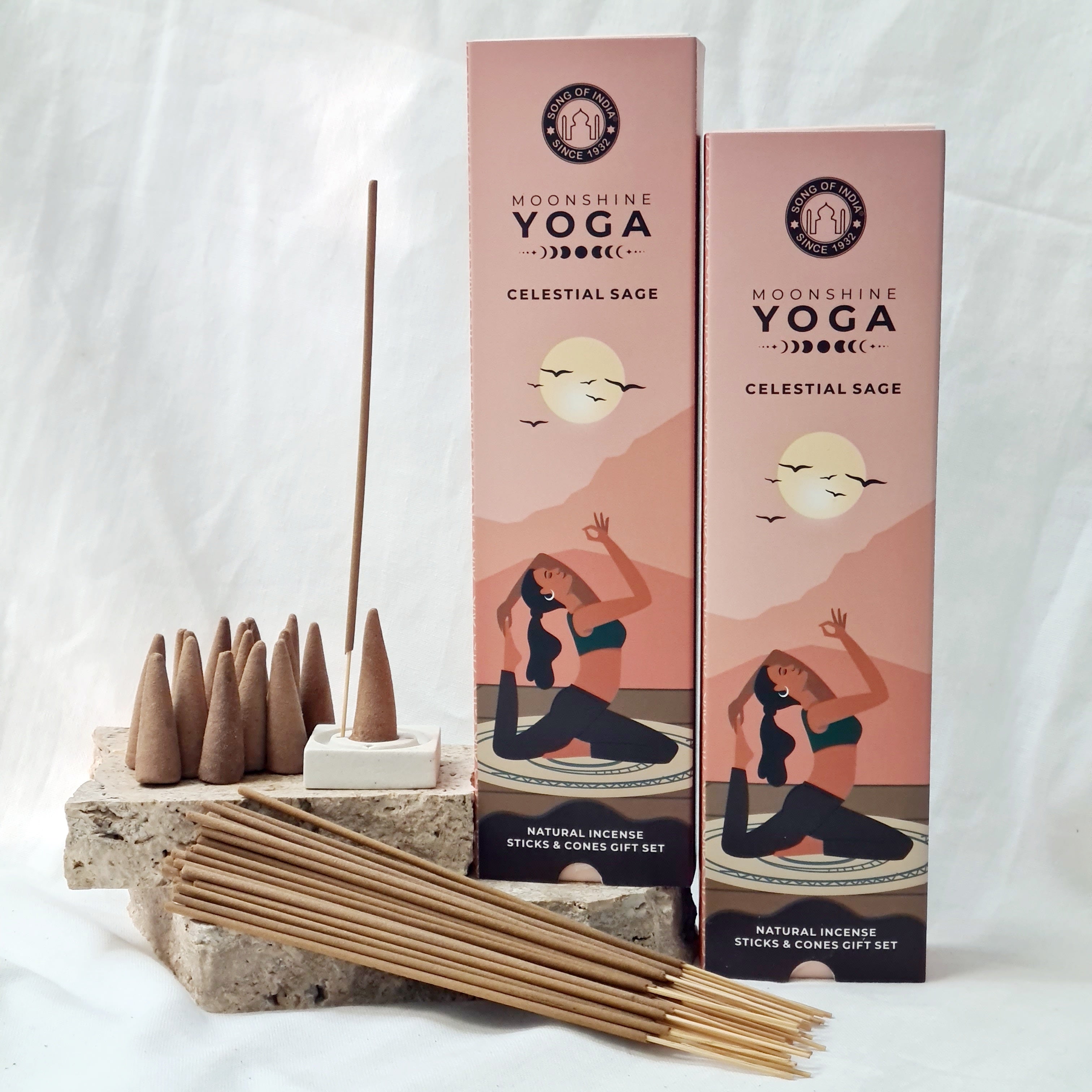 Celestial Sage Incense & Cone Gift Pack | 40 sticks, 16 cones & Holder